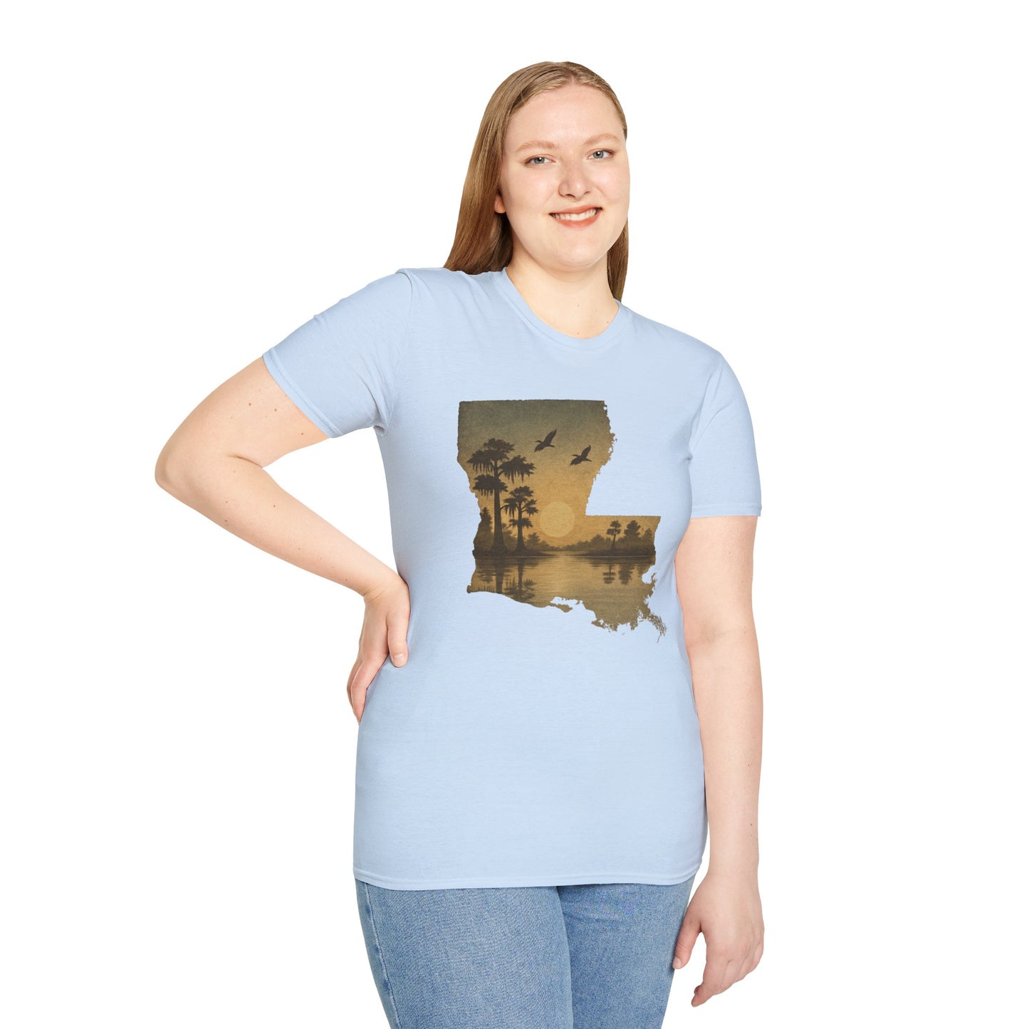 Louisiana Sunset Unisex T-Shirt - Souvenir Tee for Nature Lovers and Lake Life Enthusiasts