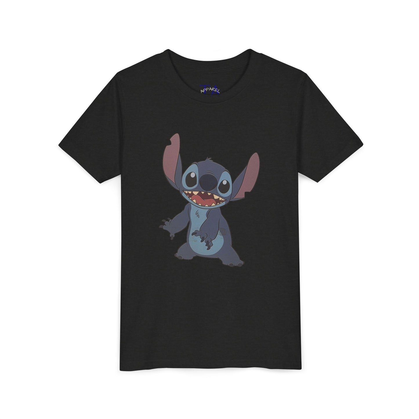 Kids Short Sleeve Tee with Stitch, Cute Kids Tee, Fun Gift for Boys & Girls, Birthday Gift, Summer Wear, Kids' Fashion