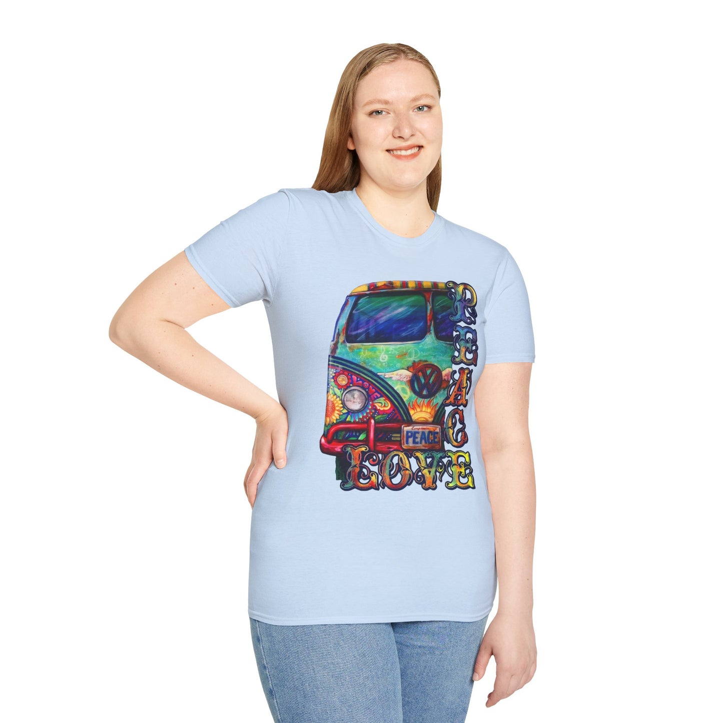 VW Groovy Peace & Love Retro Festival Shirt Tie-Dye T-Shirt