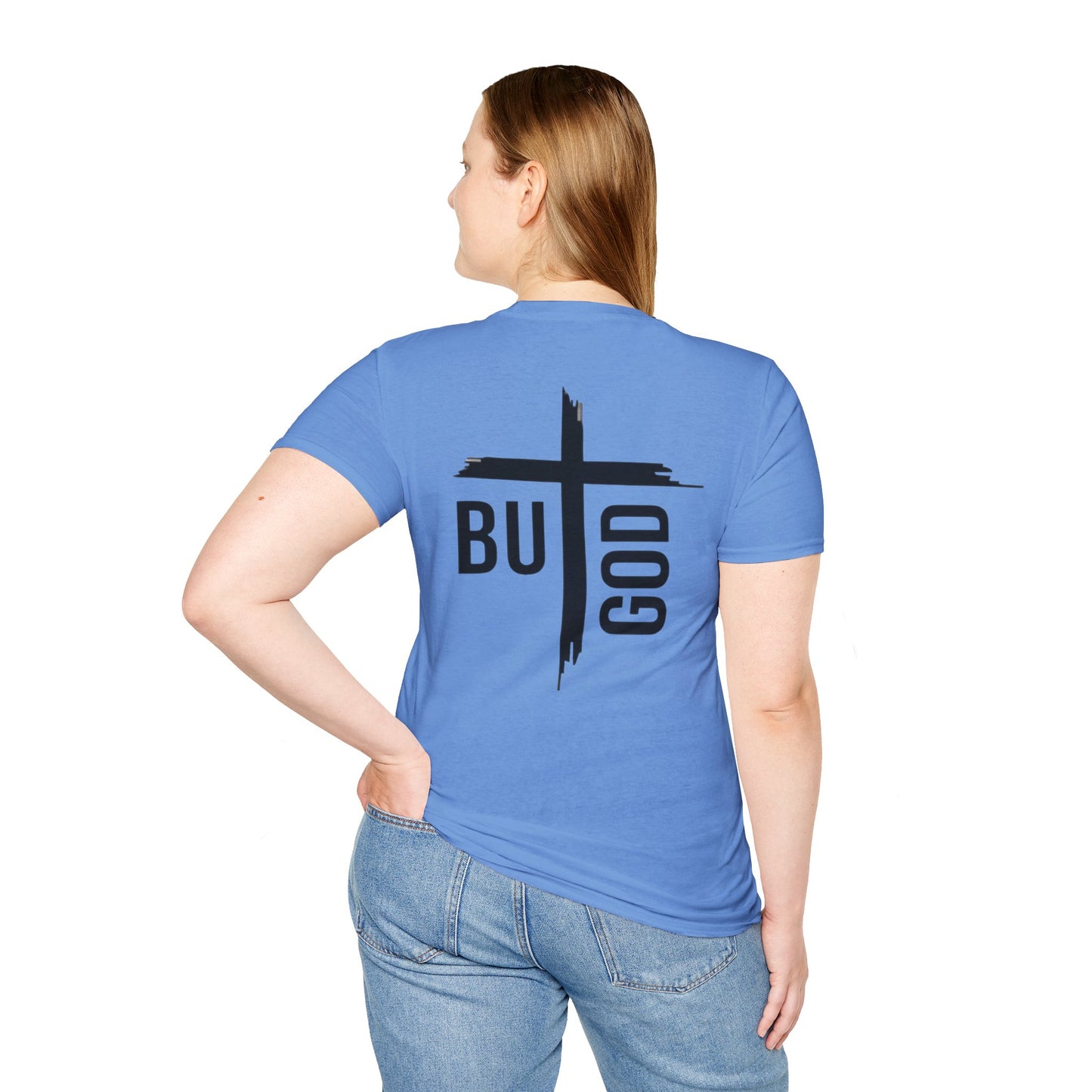 Faith Inspired Unisex Softstyle T-Shirt - 'BUT GOD' - Inspirational Gift for Believers