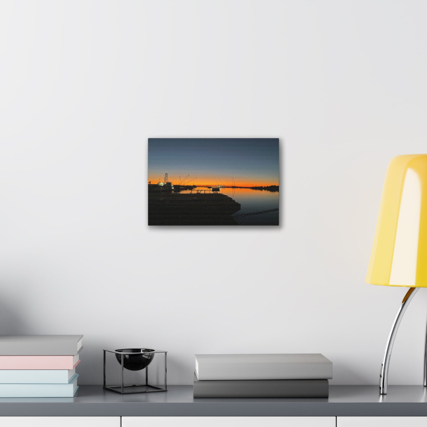 Sunset Harbor Canvas Wall Art — Stretched Canvas Print