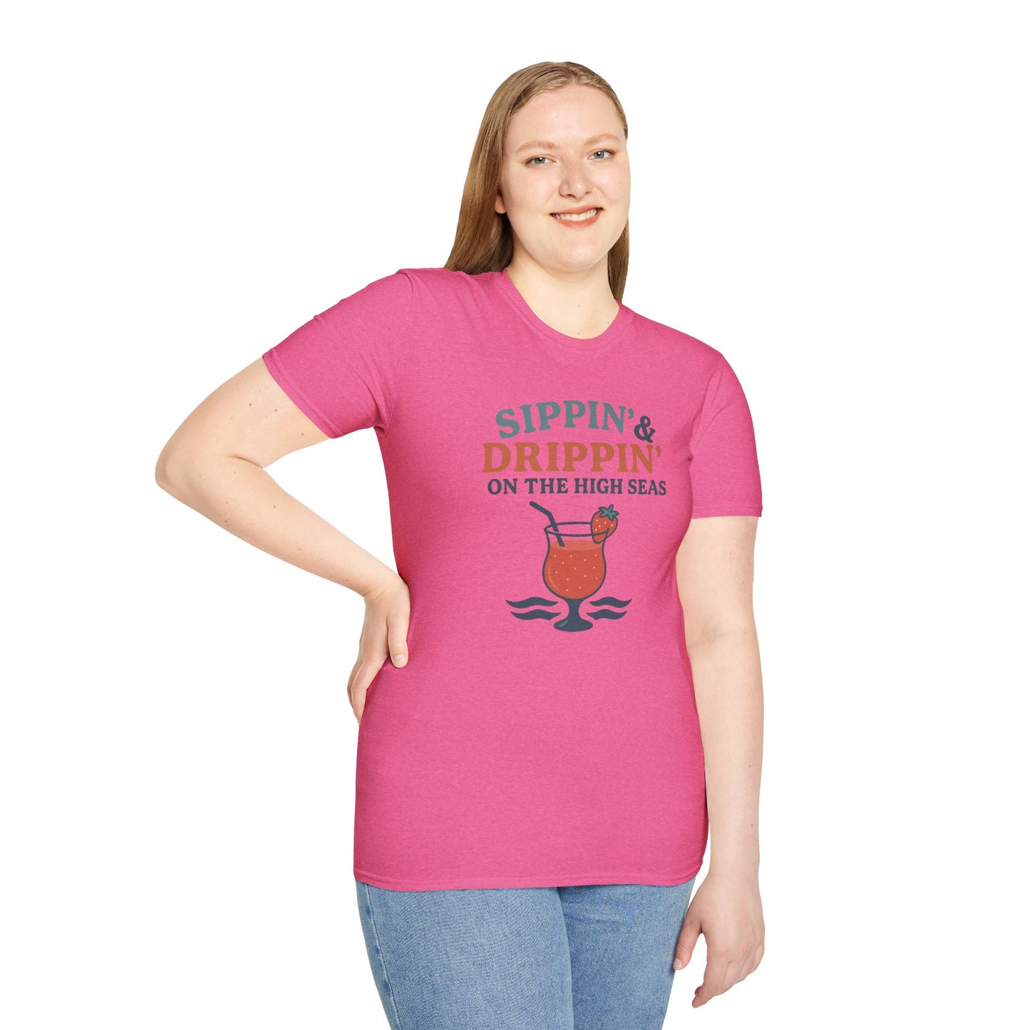 Nautical Cocktail T-Shirt - Sippin & Drippin Summer Vibes Beach Party Wear