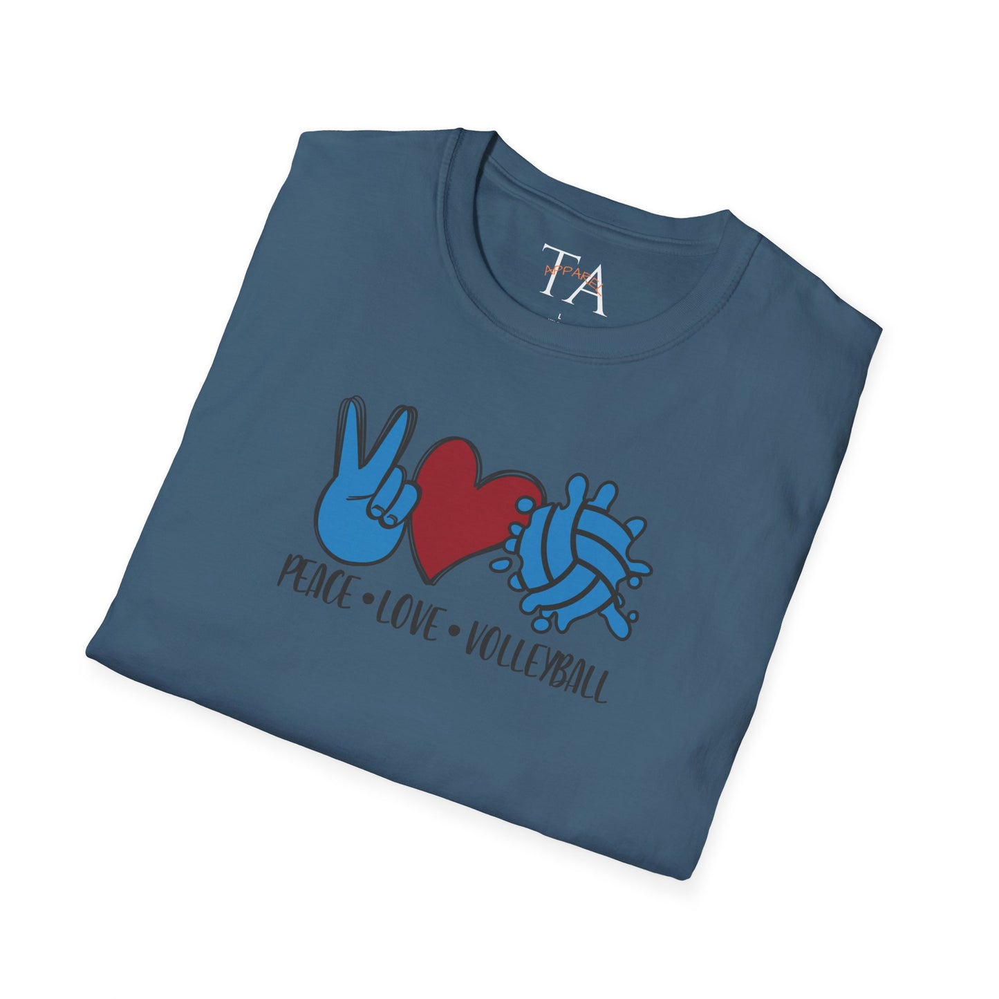 Peace Love Volleyball Unisex T-Shirt, Casual Tee, Sports Apparel, Gift for Volleyball Lovers, Summer Fashion