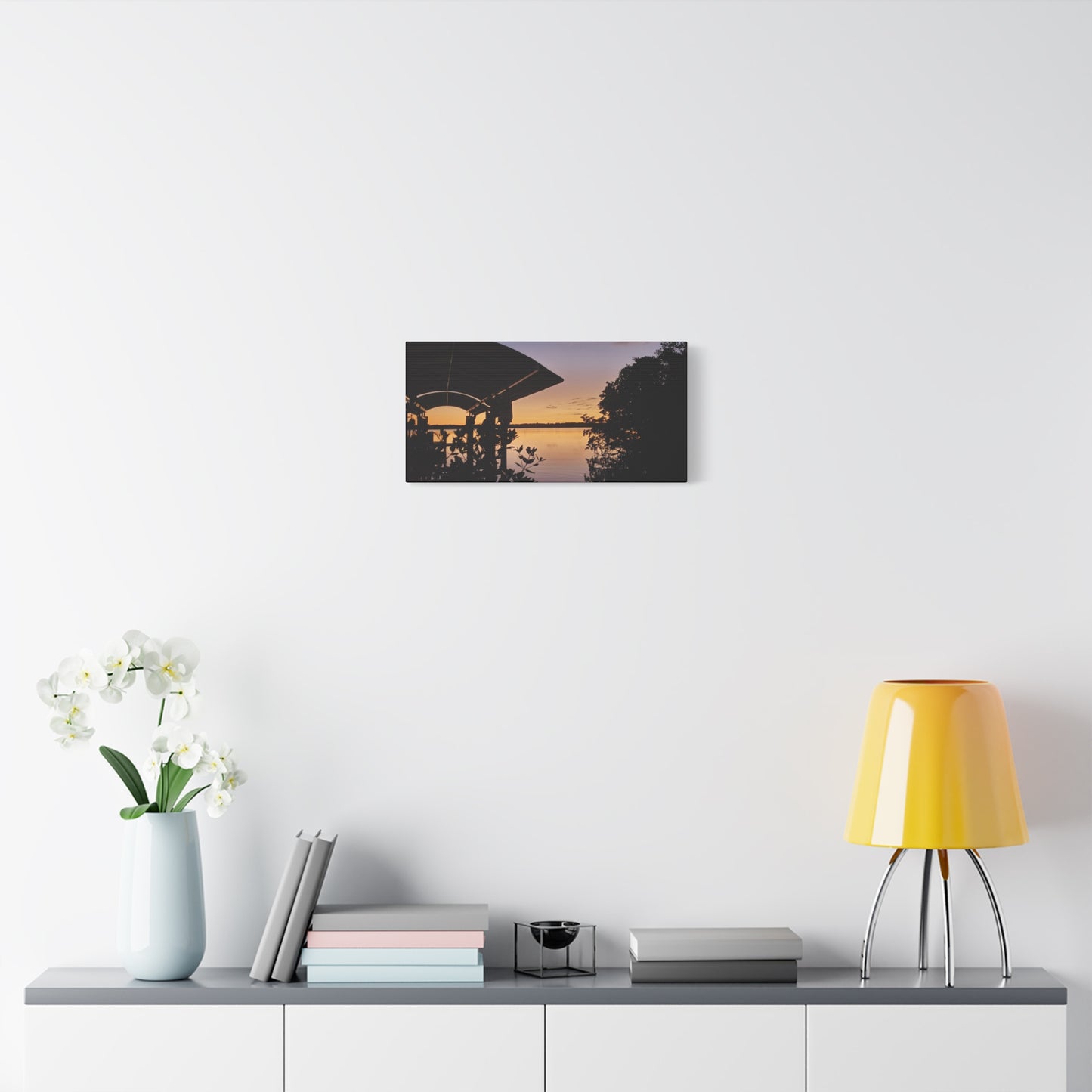 Serene and Vibrant Sunset on the River - Canvas Wal Art