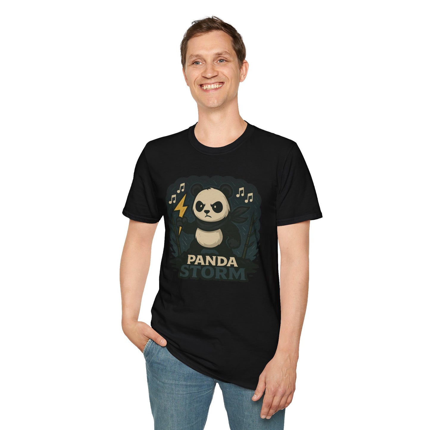 Panda Storm Tee for Animal and Music Lovers - Softstyle T-Shirt