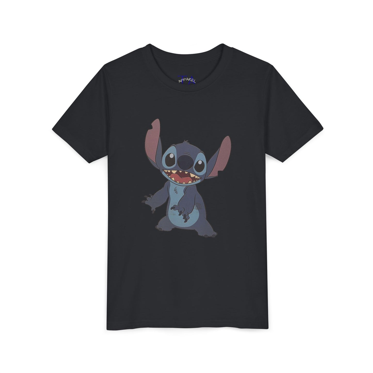 Kids Short Sleeve Tee with Stitch, Cute Kids Tee, Fun Gift for Boys & Girls, Birthday Gift, Summer Wear, Kids' Fashion