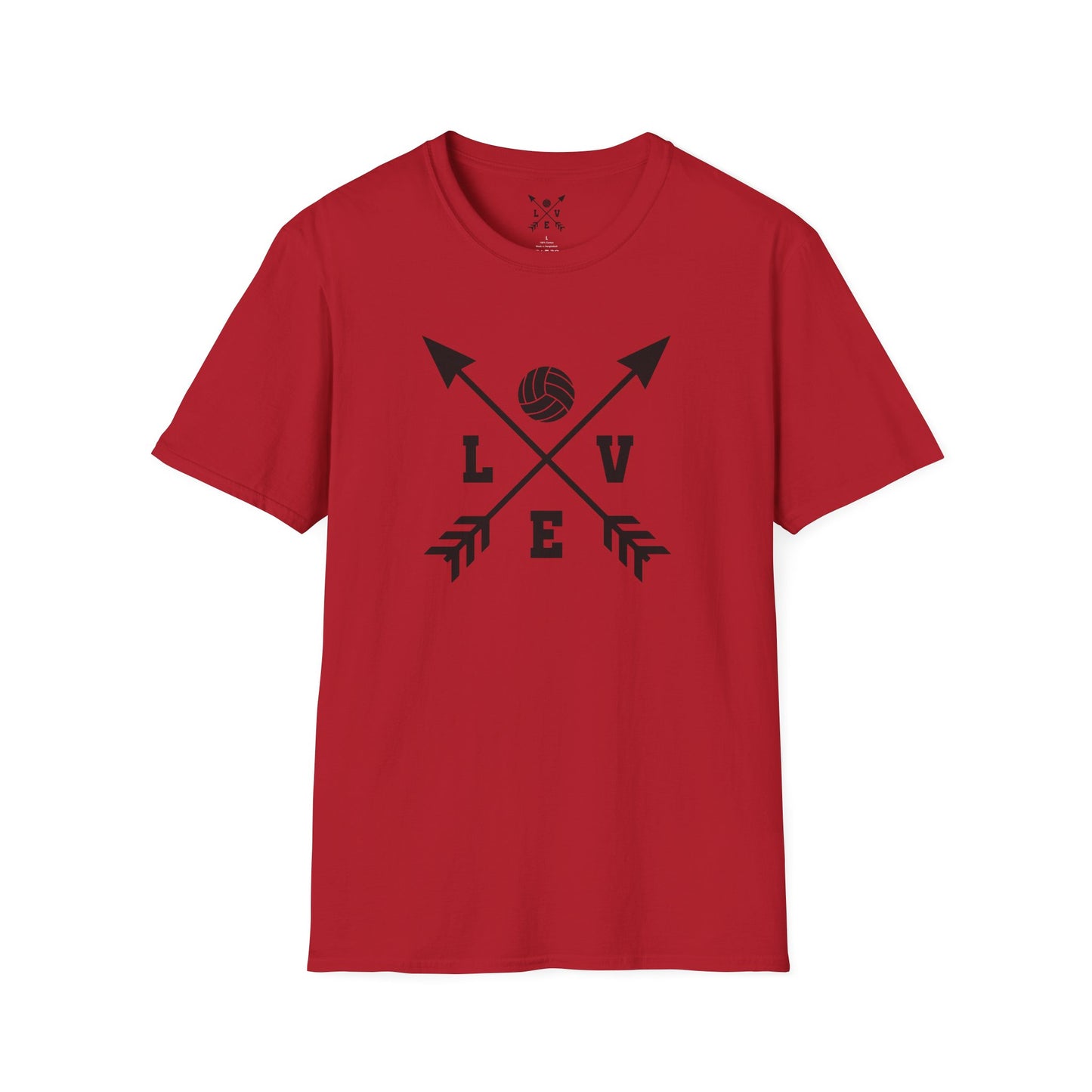 Love Volleyball Unisex T-Shirt | Sporty Tee, Gift for Athletes, Casual Wear, Heart and Arrow Design, Game Day Shirt