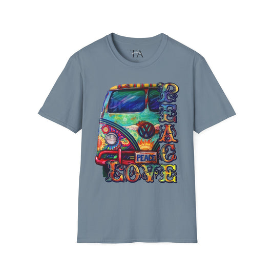 VW Groovy Peace & Love Retro Festival Shirt Tie-Dye T-Shirt