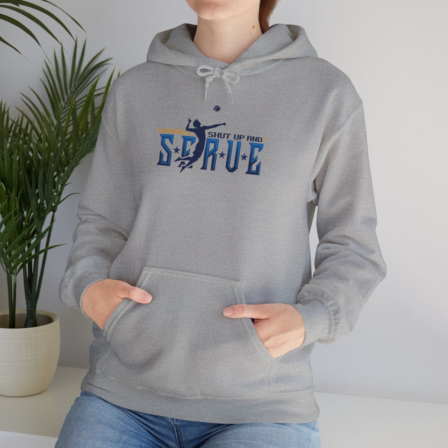 UPTIME Volleyball Hoodie with Serve Design, Unisex Sportswear, Perfect Gift for Athletes, Workout Gear, Cool Casual Wear, Back to School