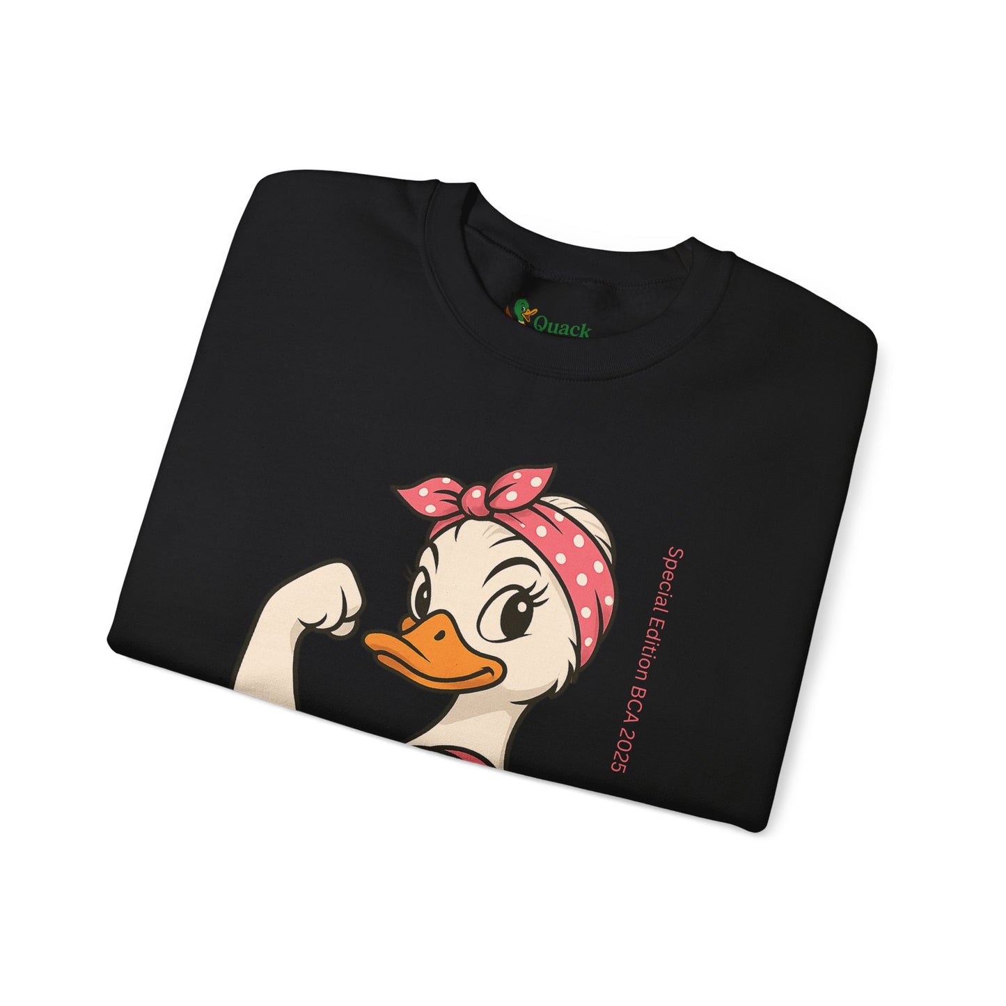 Breast Cancer Awareness Fight Like a Girl Duck Sweatshirt - Unisex Crewneck, Roxie the Riveter Empowerment, Gift for Her, Feminist Apparel,
