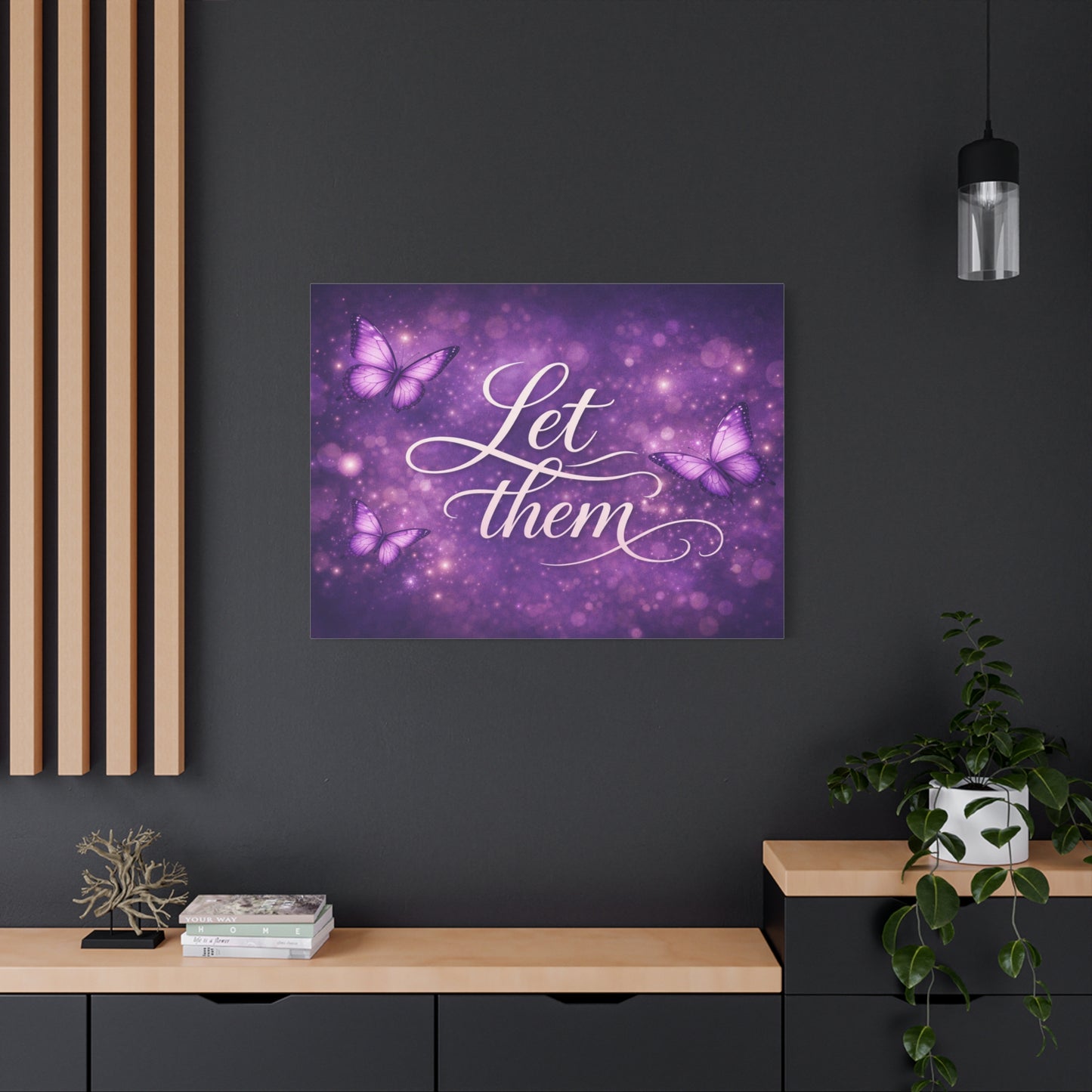 Let Them - Purple Butterfly Matte Canvas Wall Art