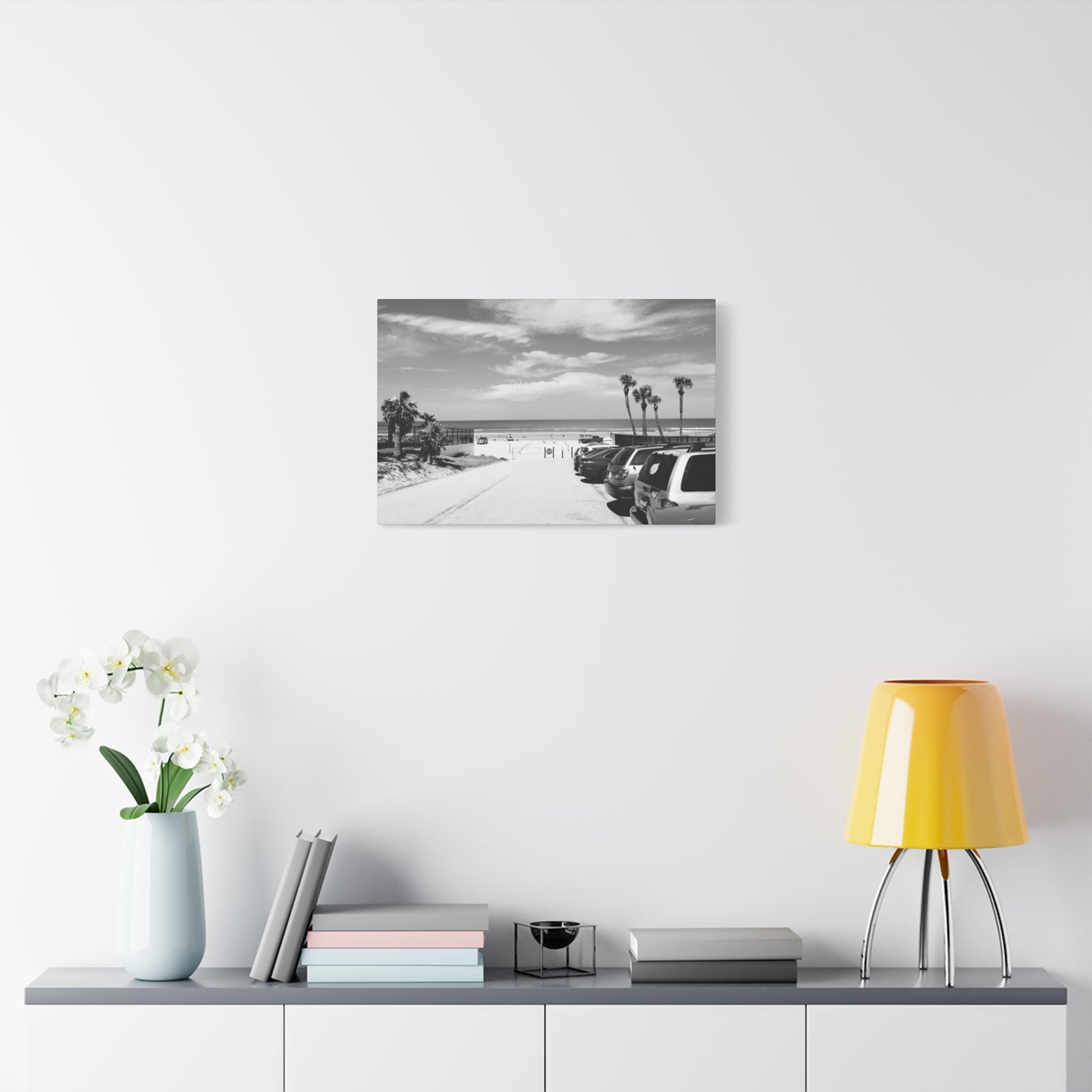 Serene Black & White Beach Vibes - Canvas Art