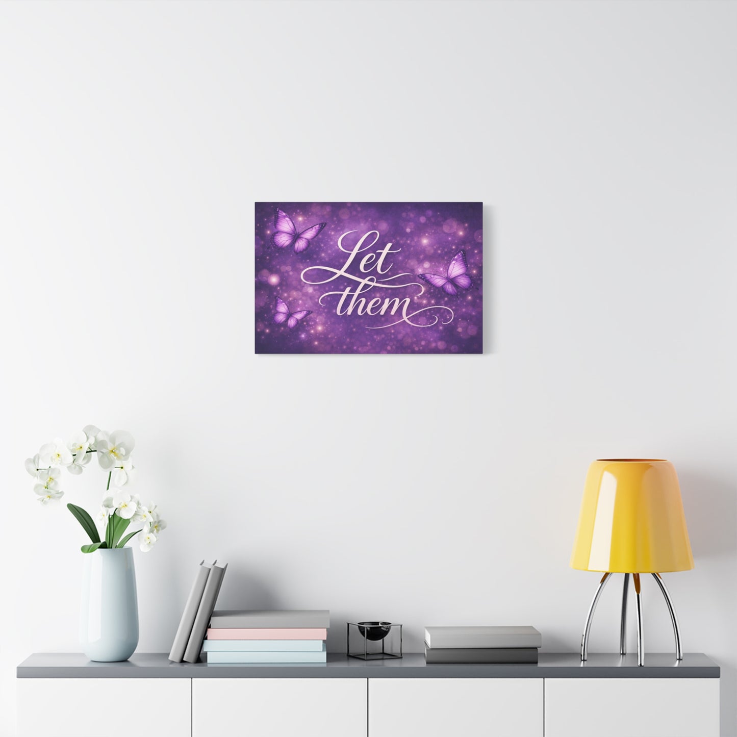 Let Them - Purple Butterfly Matte Canvas Wall Art