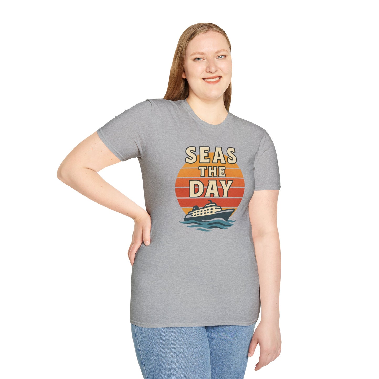 Seas the Day Unisex T-Shirt, Vintage Cruise Tee, Nautical Graphic Shirt, Summer Vacation Apparel, Beach Lover Gift