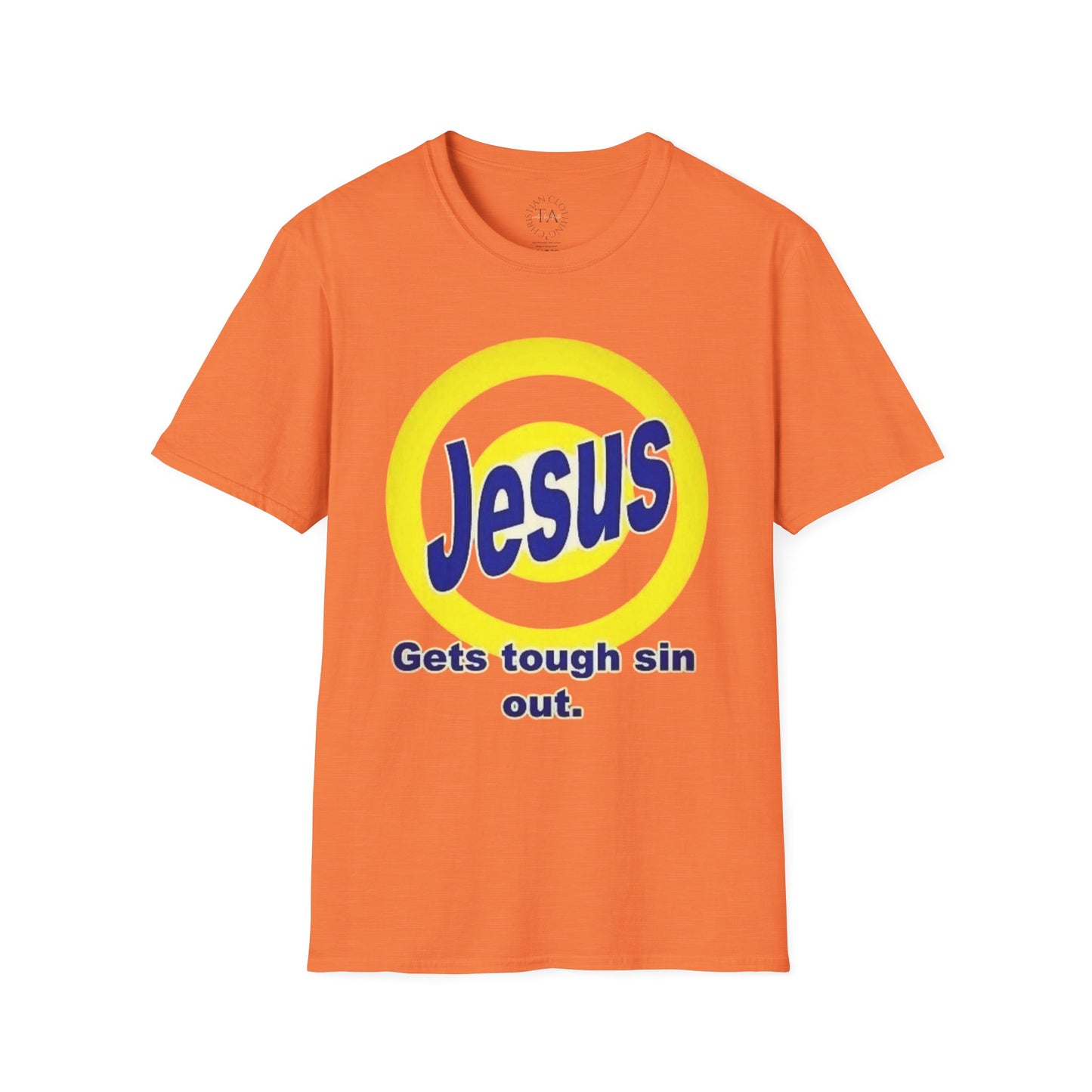 Faith Inspired - Jesus Gets Tough Stains Out Softstyle T-Shirt - Faith-Based Apparel, Christian Gift, Casual Wear, Bible Quote Tee, Unique Religious Shirt