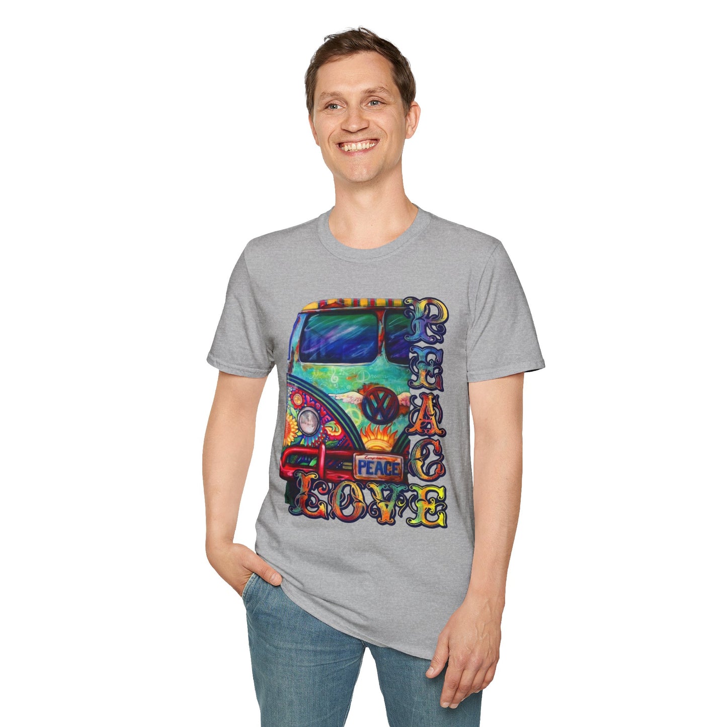 VW Groovy Peace & Love Retro Festival Shirt Tie-Dye T-Shirt