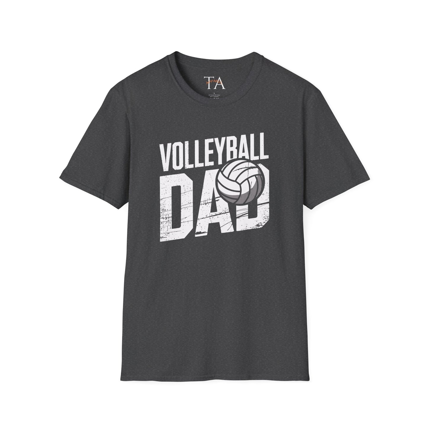 Volleyball Dad Distressed Design Unisex T-Shirt - Customize with Player Number