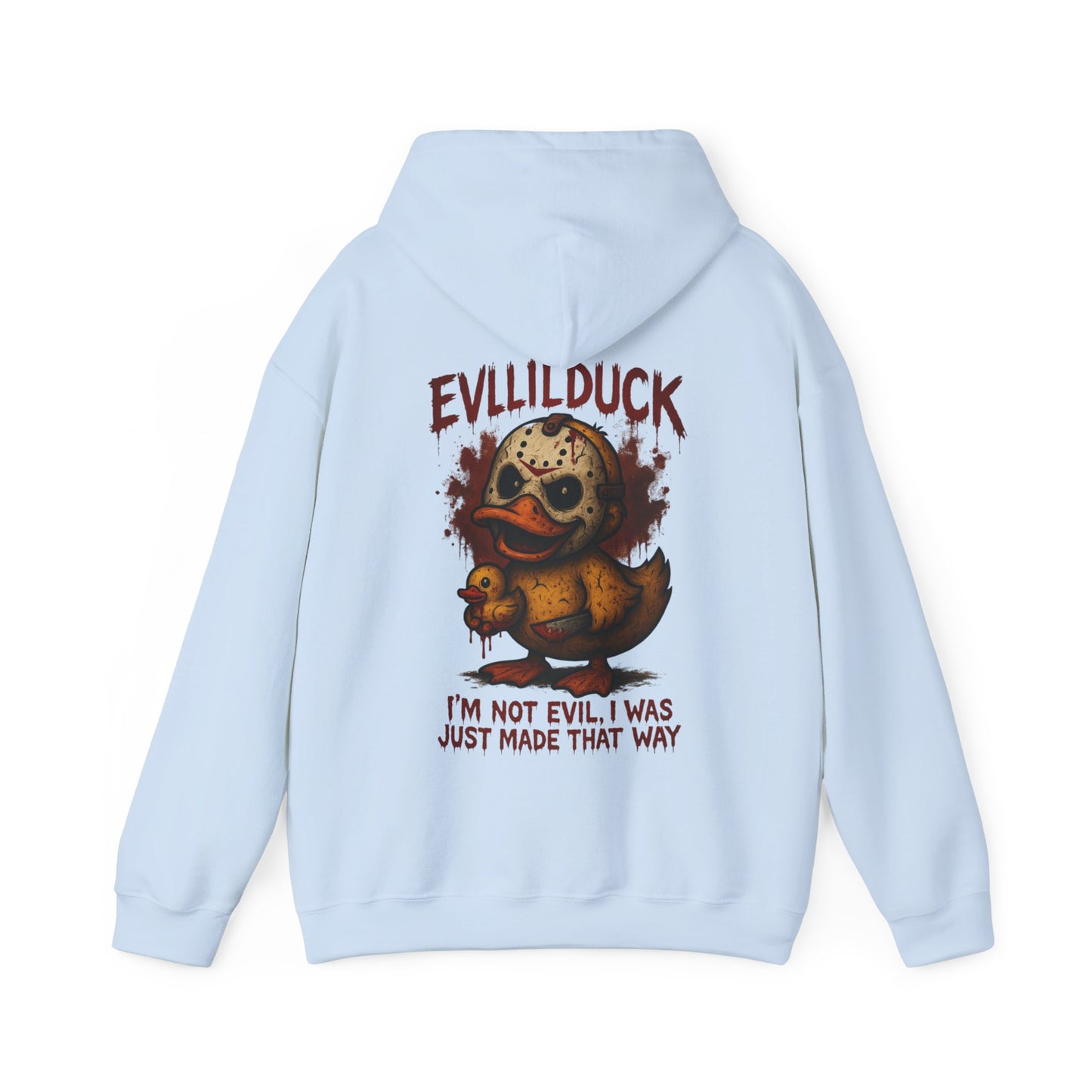 Evllilduck Funny Horror Themed Hoodie - Unisex Sweatshirt for Halloween