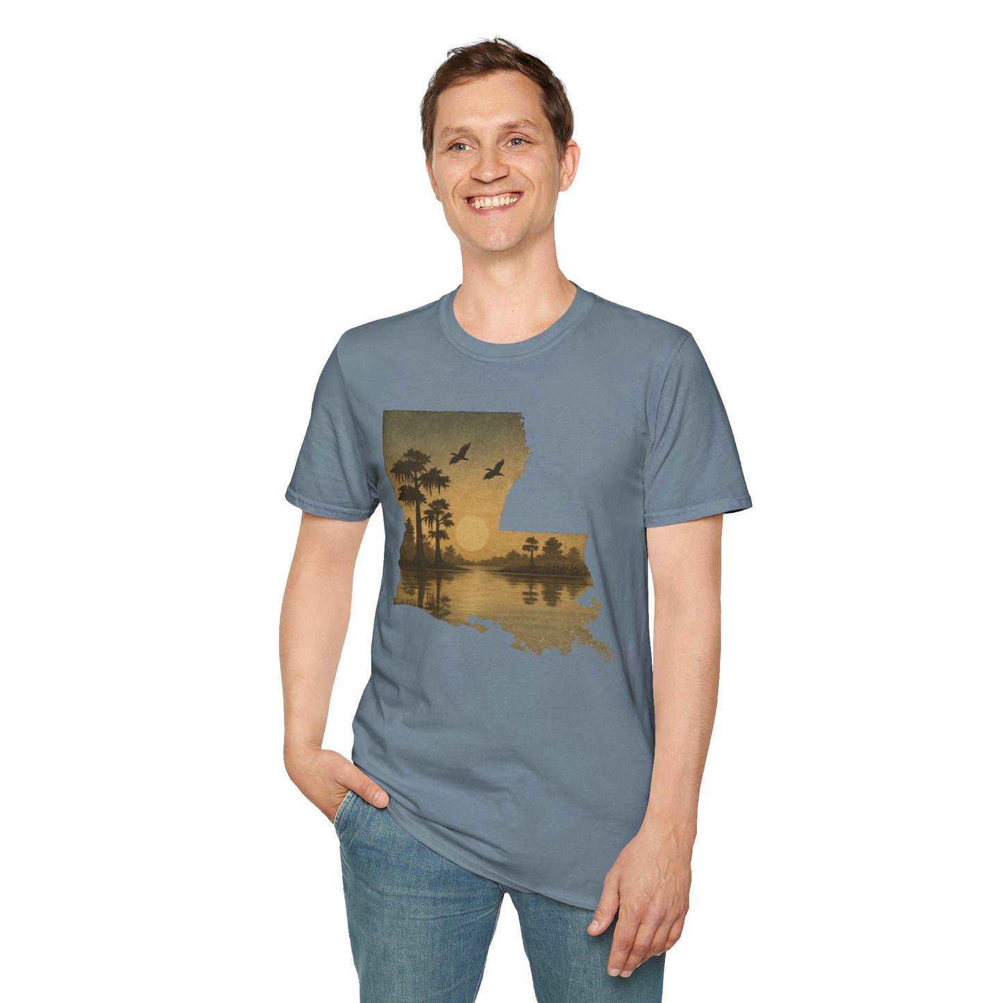 Louisiana Sunset Unisex T-Shirt - Souvenir Tee for Nature Lovers and Lake Life Enthusiasts