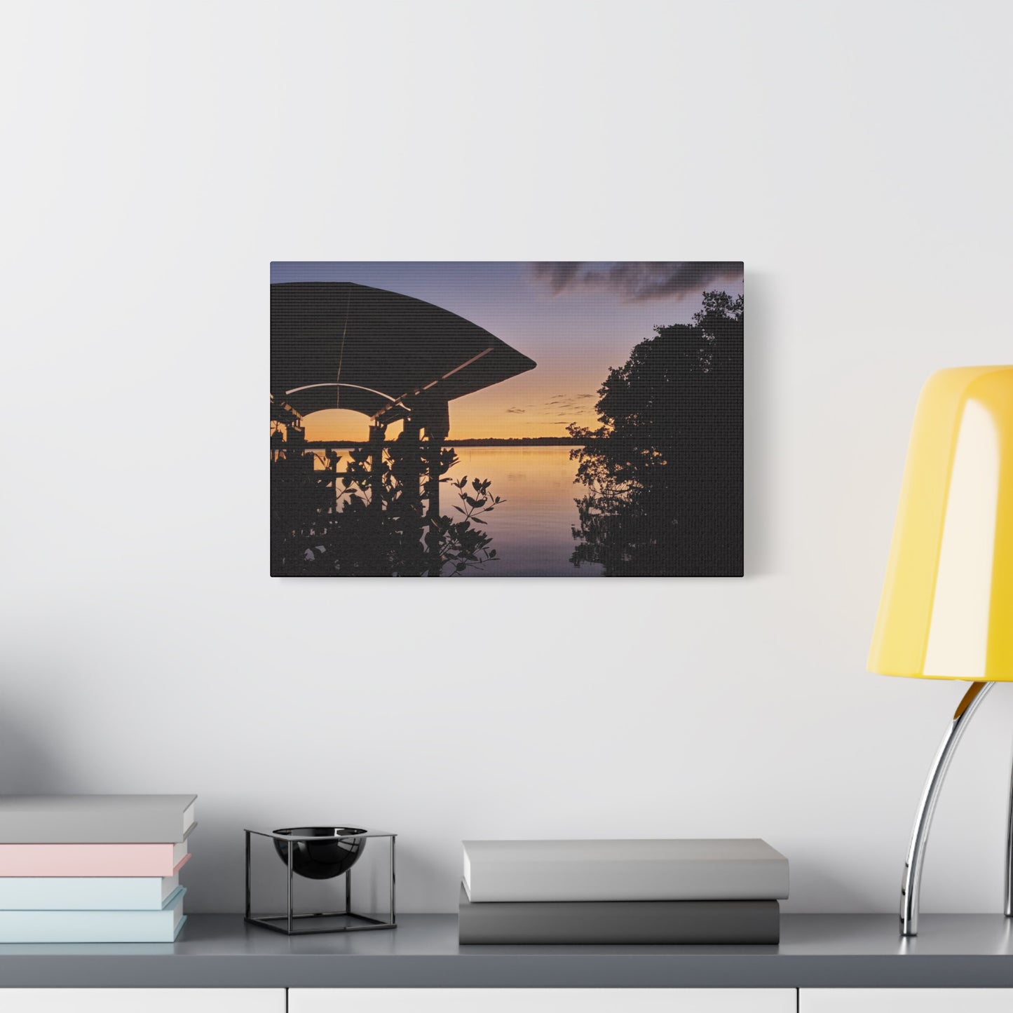 Serene and Vibrant Sunset on the River - Canvas Wal Art
