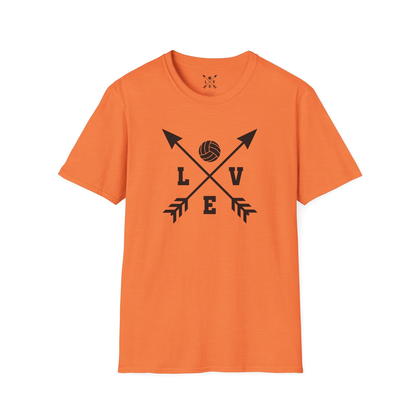 Love Volleyball Unisex T-Shirt | Sporty Tee, Gift for Athletes, Casual Wear, Heart and Arrow Design, Game Day Shirt