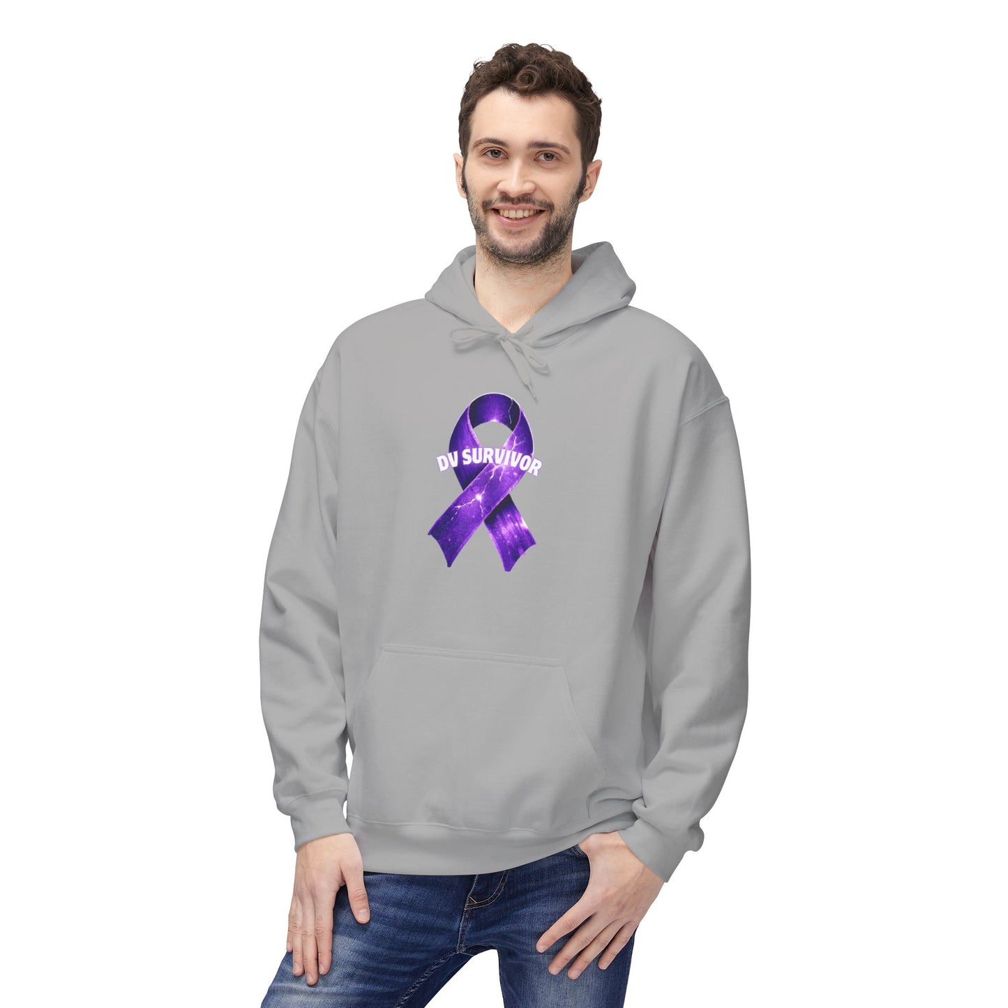 Domestic Violence(DV) Survivor - Unisex Midweight Softstyle Fleece Hoodie Domestic Violence Awareness