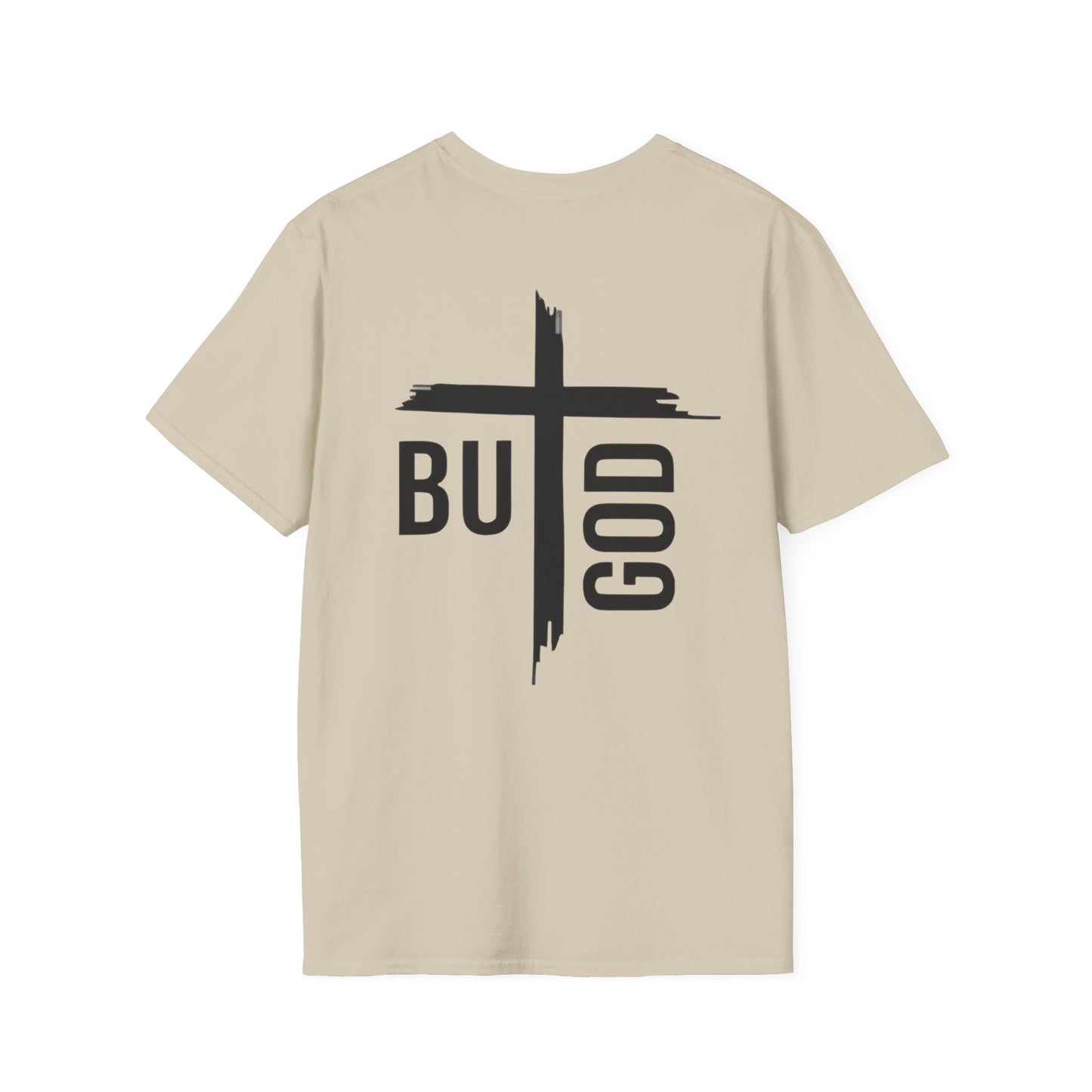 Faith Inspired Unisex Softstyle T-Shirt - 'BUT GOD' - Inspirational Gift for Believers