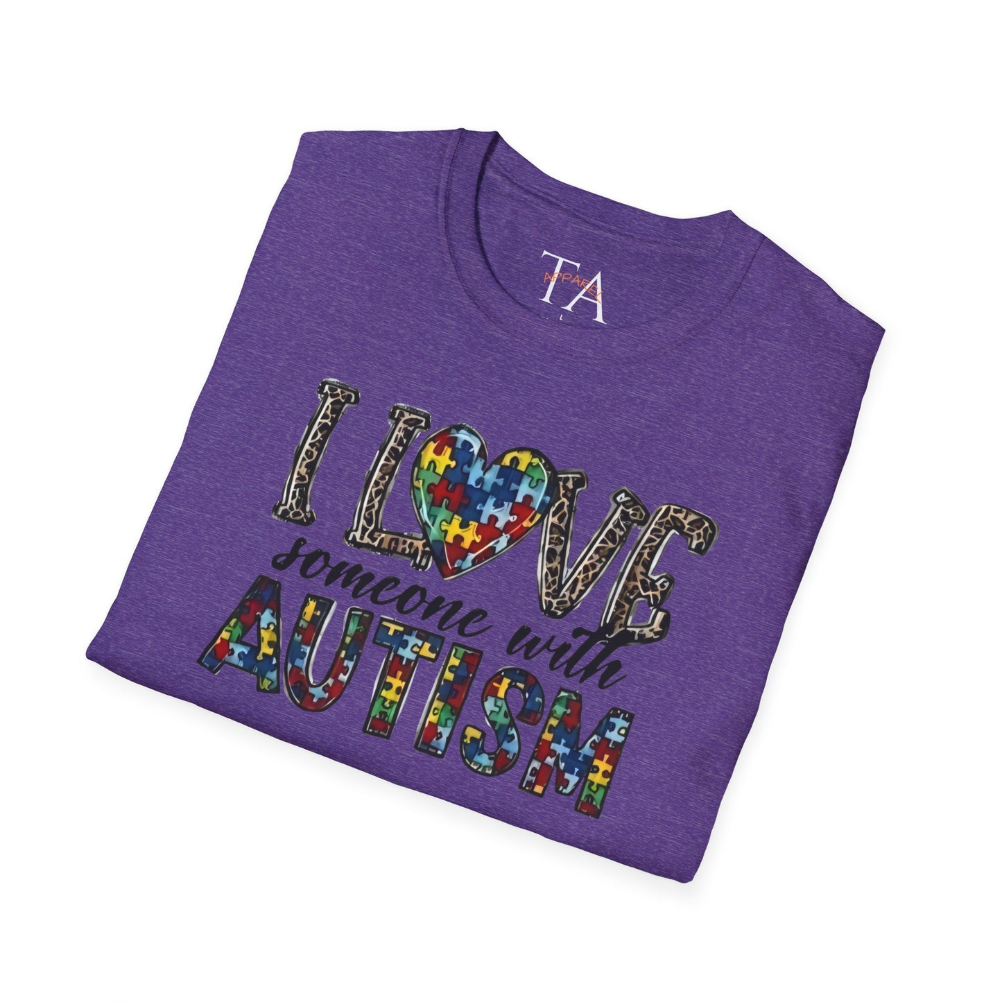 Autism Awareness Unisex T-Shirt - I Love Someone with Autism Design