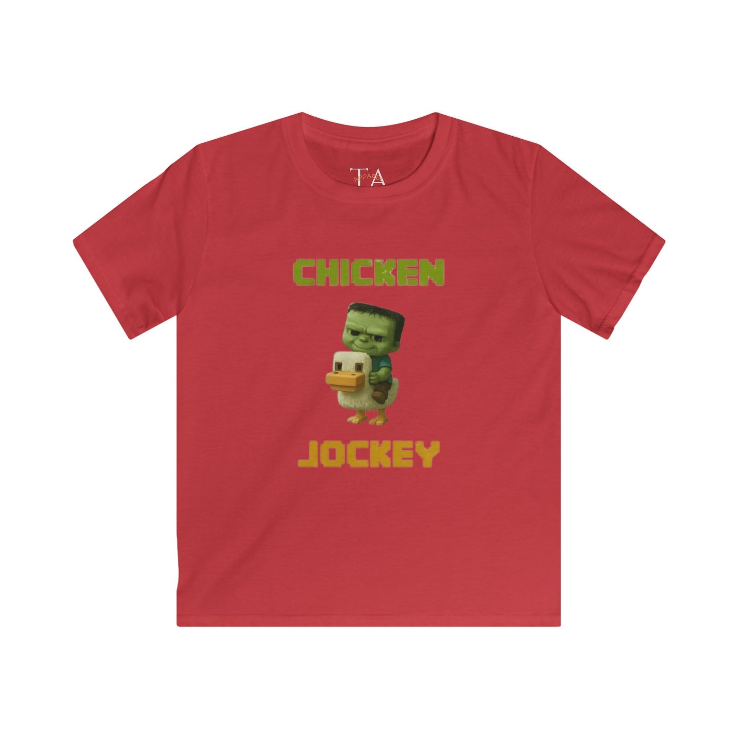 Kids' Chicken Jockey Tee, Fun Graphic T-Shirt for Children, Perfect for Birthdays, Playdates, Everyday Wear, Gift Idea