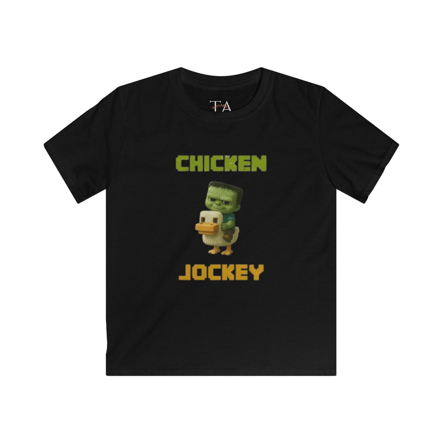 Kids' Chicken Jockey Tee, Fun Graphic T-Shirt for Children, Perfect for Birthdays, Playdates, Everyday Wear, Gift Idea