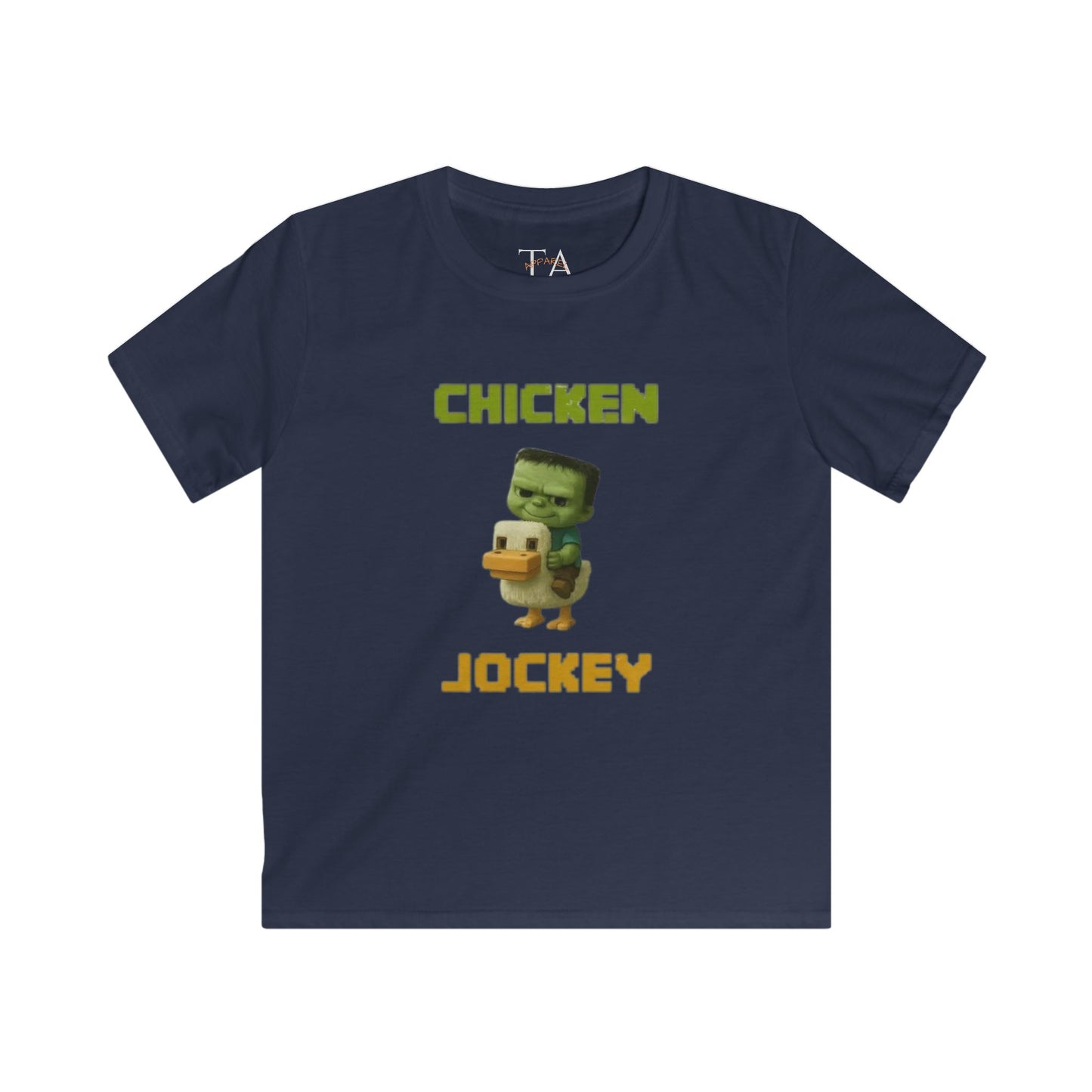Kids' Chicken Jockey Tee, Fun Graphic T-Shirt for Children, Perfect for Birthdays, Playdates, Everyday Wear, Gift Idea