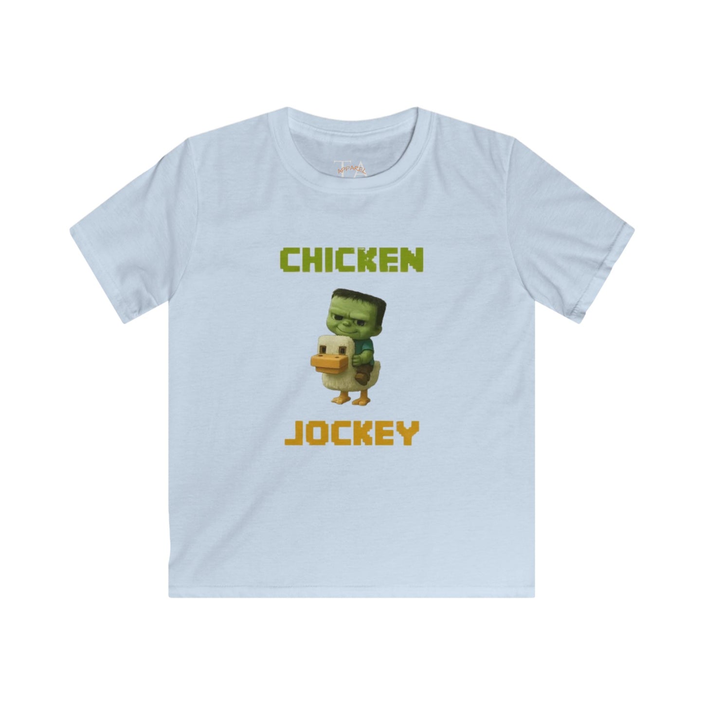 Kids' Chicken Jockey Tee, Fun Graphic T-Shirt for Children, Perfect for Birthdays, Playdates, Everyday Wear, Gift Idea