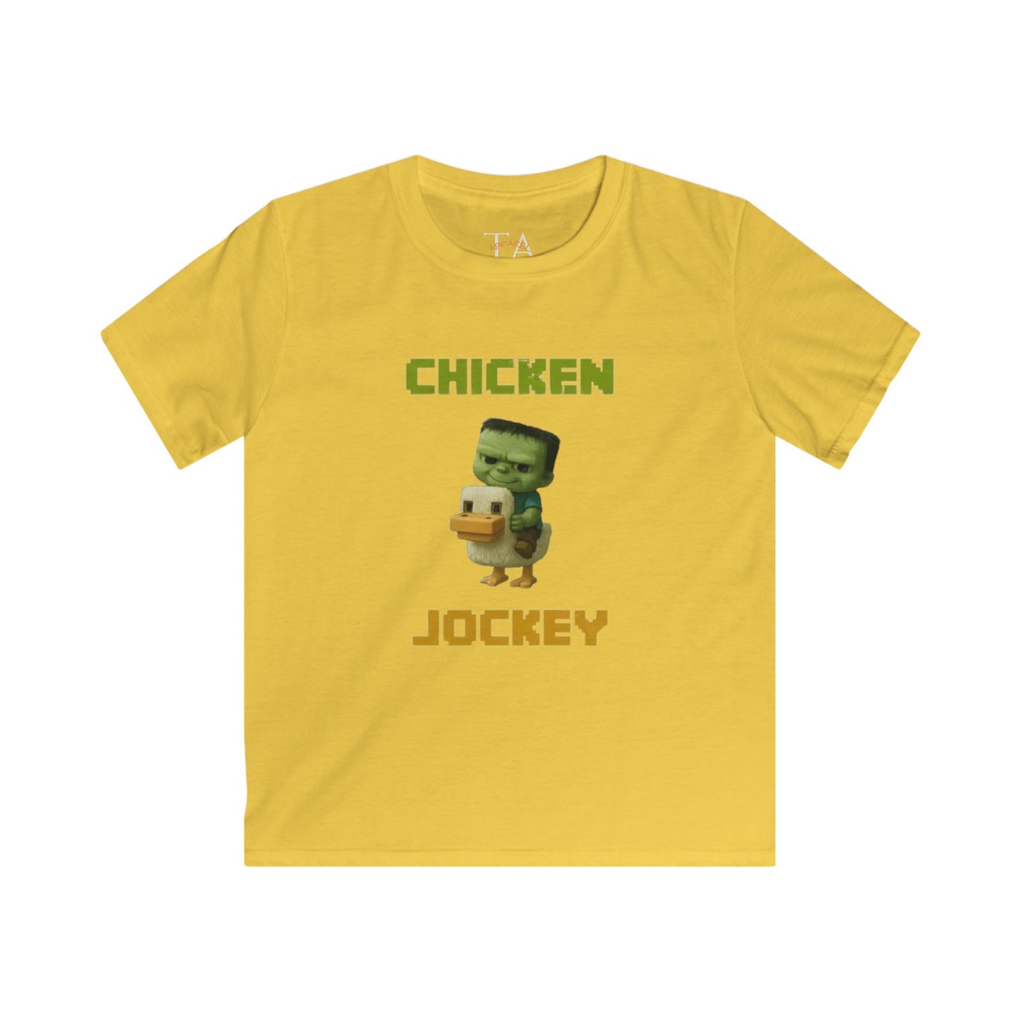 Kids' Chicken Jockey Tee, Fun Graphic T-Shirt for Children, Perfect for Birthdays, Playdates, Everyday Wear, Gift Idea