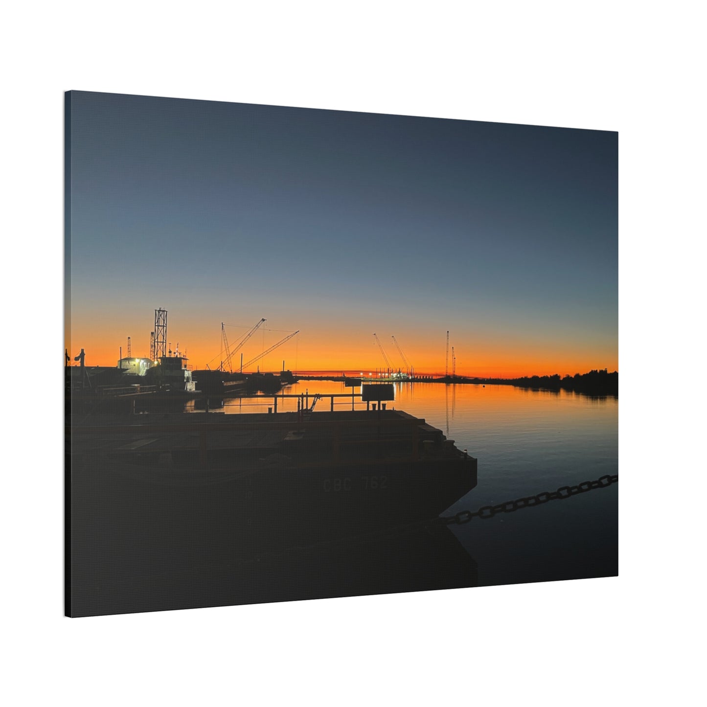 Sunset Harbor Canvas Wall Art — Stretched Canvas Print