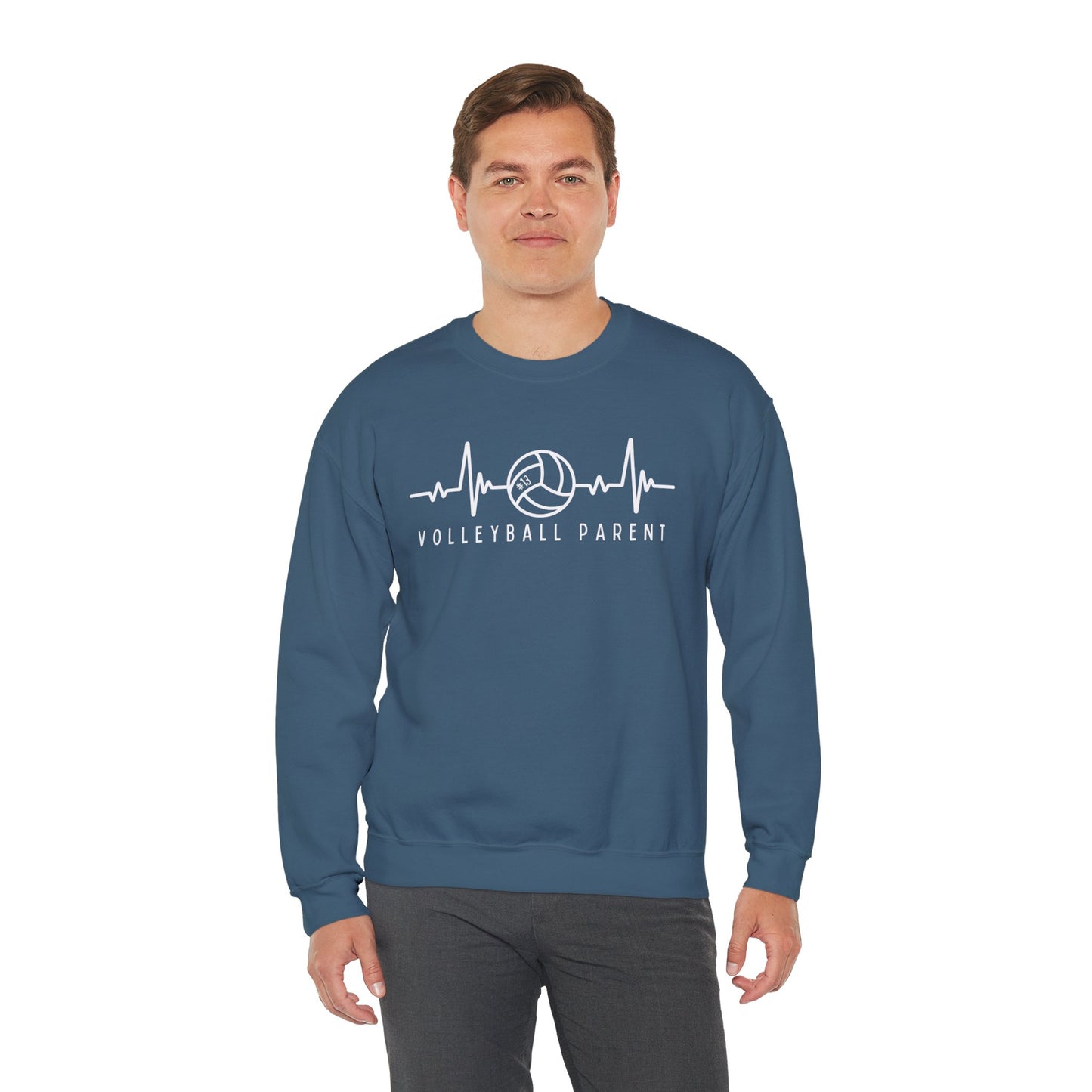 Volleyball Heartbeat Crewneck Sweatshirt #13, Quality Sweatshirt, Parent Gift, Volleyball Fan Apparel, Sports Lover Top