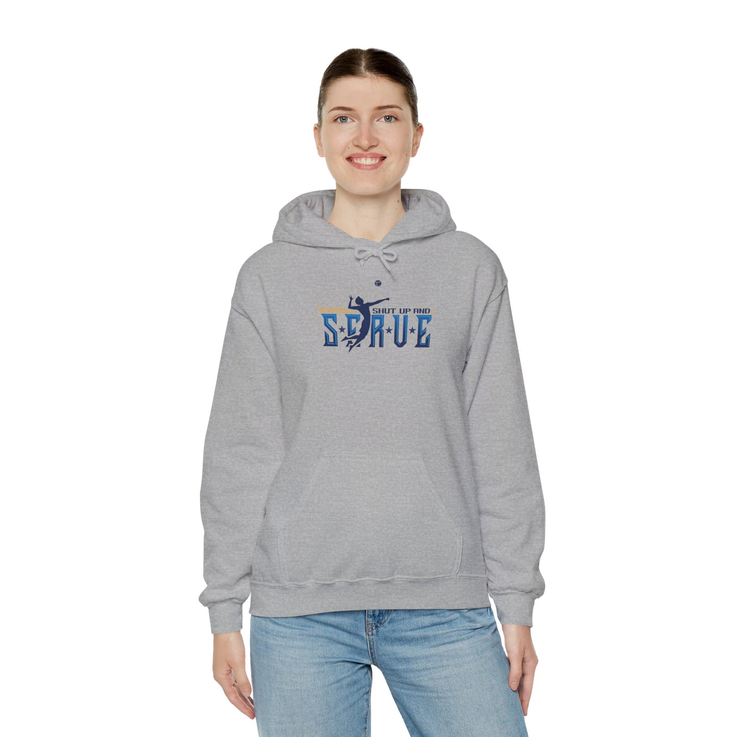 UPTIME Volleyball Hoodie with Serve Design, Unisex Sportswear, Perfect Gift for Athletes, Workout Gear, Cool Casual Wear, Back to School