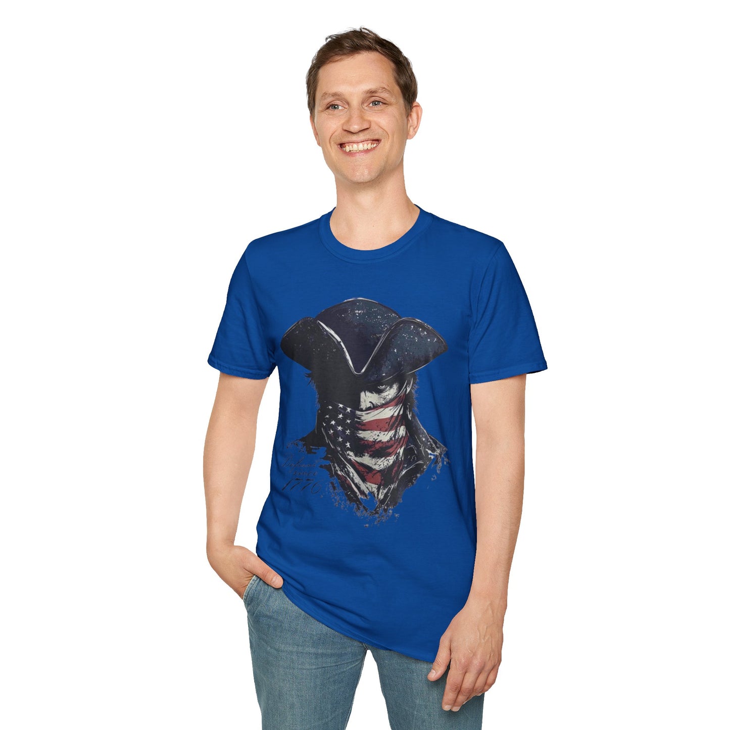 Patriotic Tricorn T-Shirt — 1776 Revolutionary Flag Bandana Tee