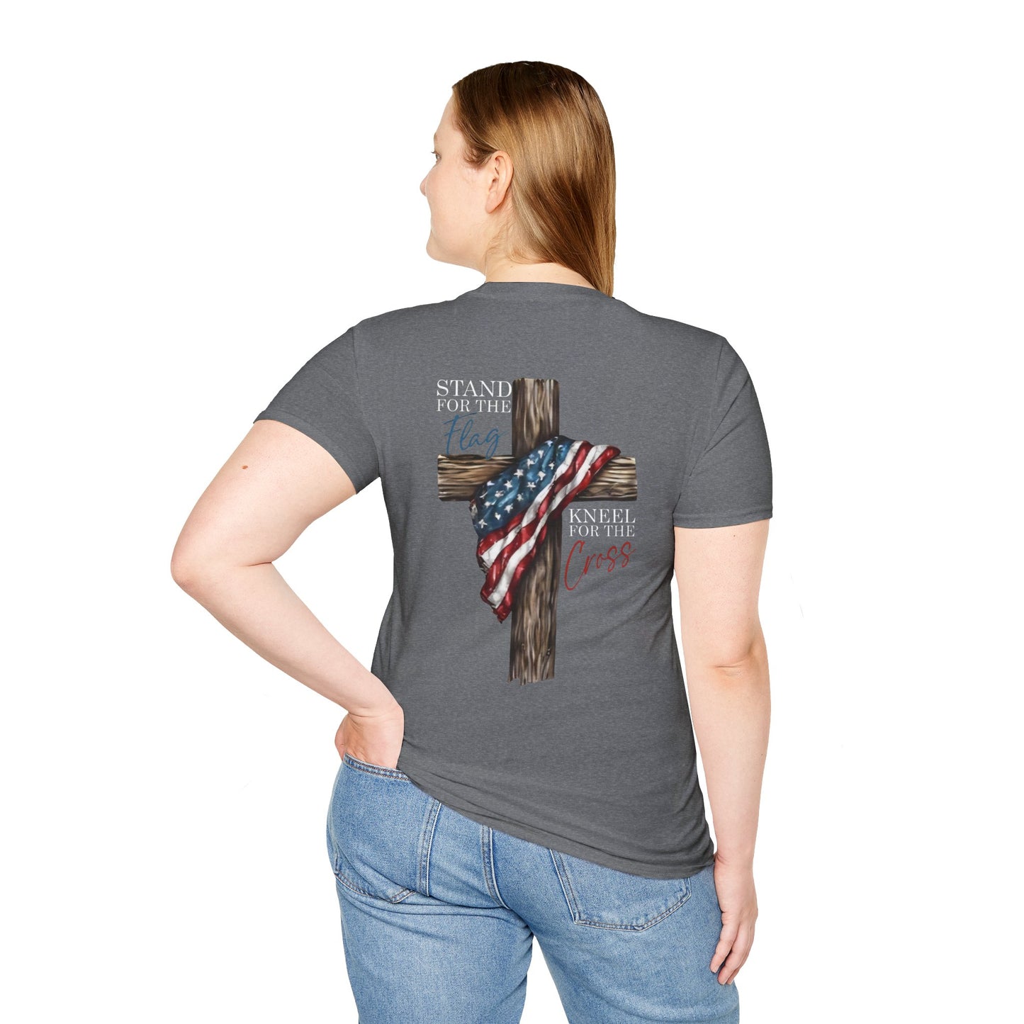 Stand for the Flag, Kneel for the Cross - Patriotic Religious T-Shirt, Faith-Based Apparel, Independence Day Outfit, Christian Gift