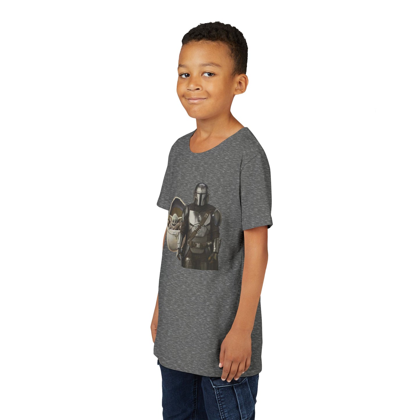 Kids Star Wars Inspired Youth Tee, Mandalorian T-Shirt, Grogu Shirt, Galaxy Adventure, Kids Summer Outfit, Birthday Gift