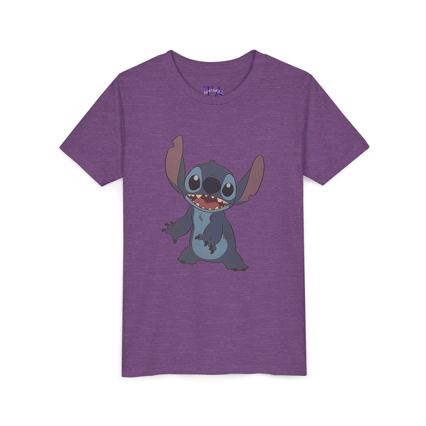 Kids Short Sleeve Tee with Stitch, Cute Kids Tee, Fun Gift for Boys & Girls, Birthday Gift, Summer Wear, Kids' Fashion