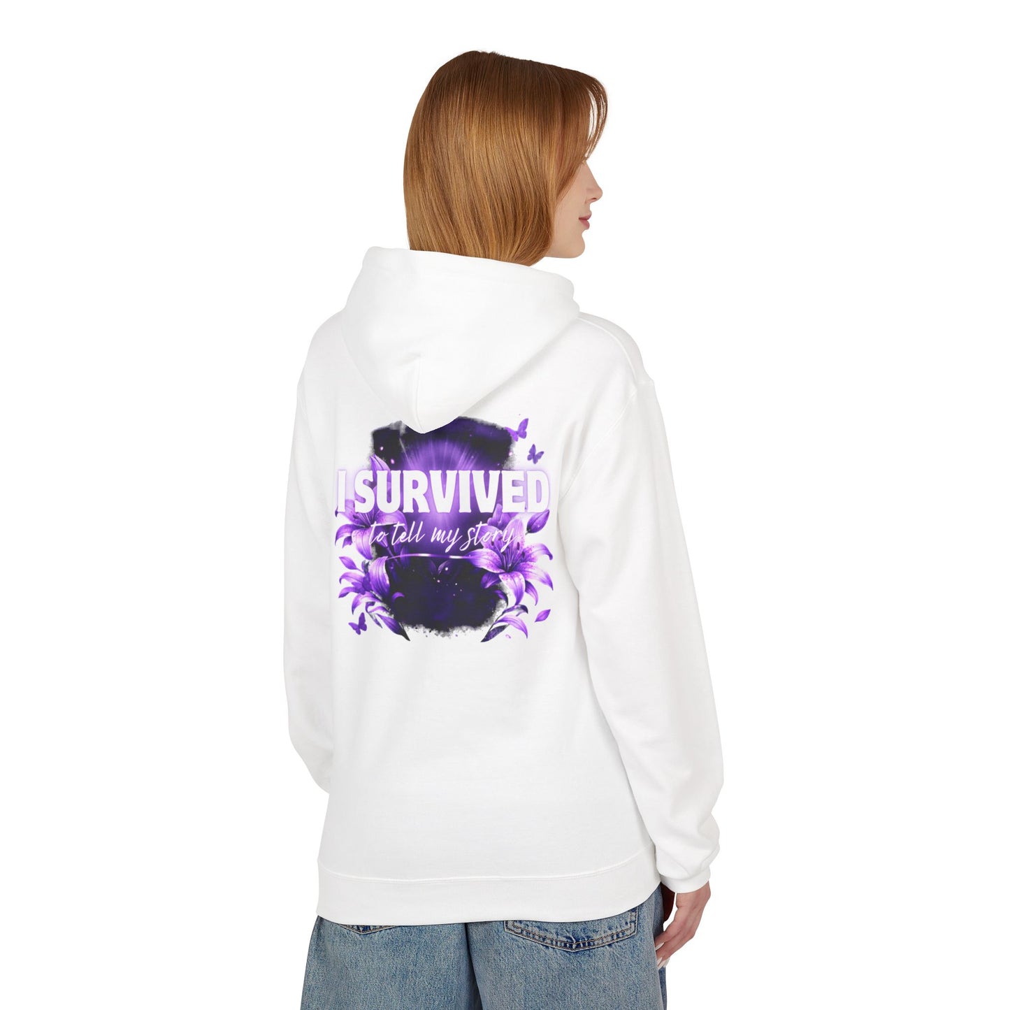 Domestic Violence(DV) Survivor - Unisex Midweight Softstyle Fleece Hoodie Domestic Violence Awareness