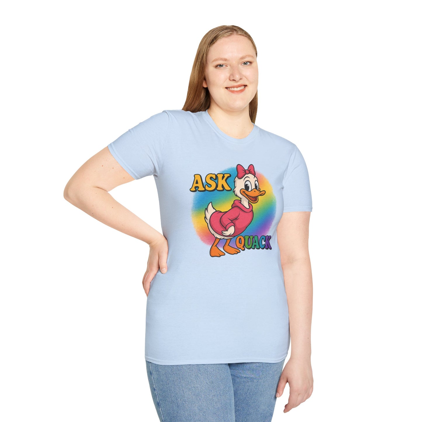 Ask Quack Duck Unisex T-Shirt - Funny Graphic Tee for Kids and Adults