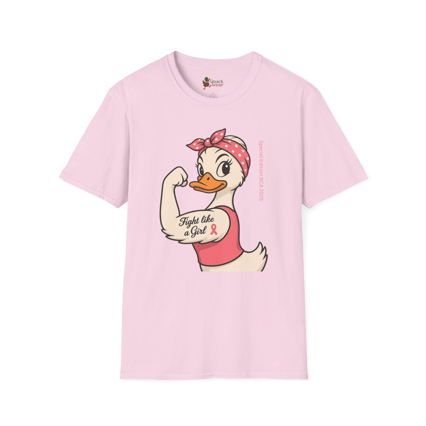 Breast Cancer Awareness Fight Like a Girl Duck T-Shirt, Rosie the Riveter Duck Empowerment Tee, Gift for Her, Feminist Apparel, Cute Graphic