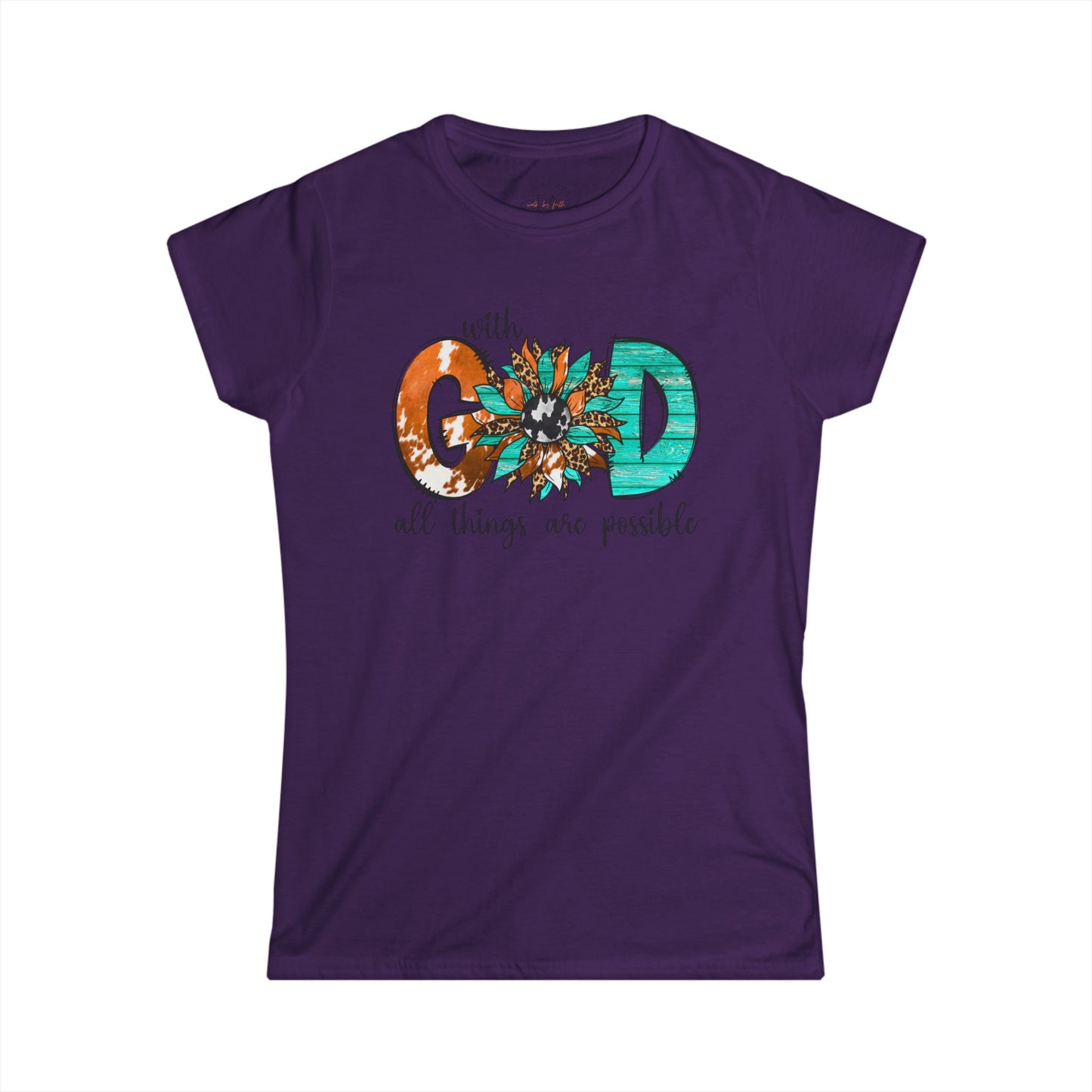 Women's Inspirational Softstyle Tee - "With God All Things Are Possible" - Faith Tee, Christian Shirt, Gift for Her, Uplifting [...]