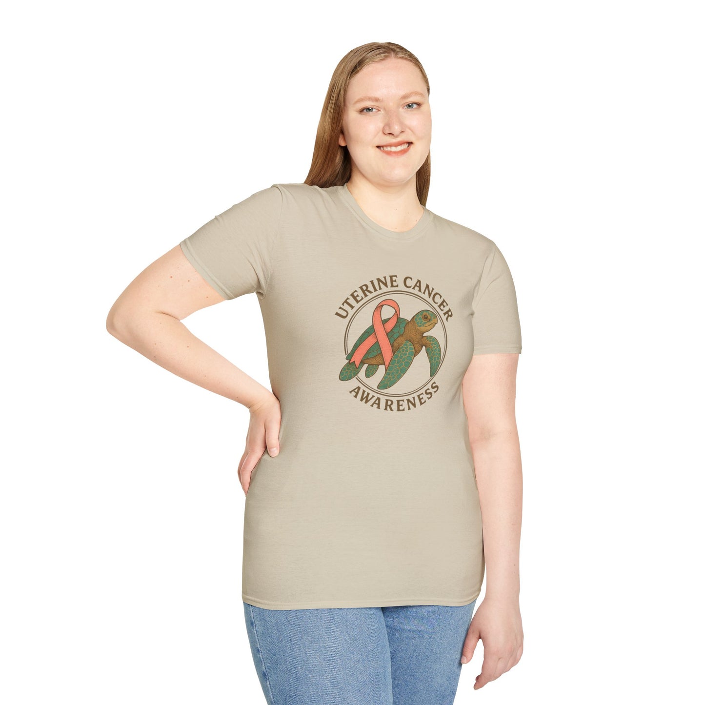 Uterine Cancer Awareness T-Shirt, Unisex Softstyle Tee, Supportive Apparel, Awareness Month Gift, Cancer Support Shirt, Birthday Gift