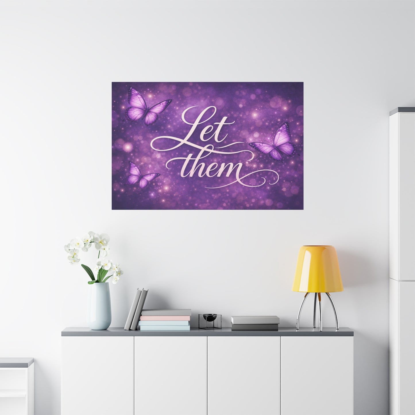 Let Them - Purple Butterfly Matte Canvas Wall Art