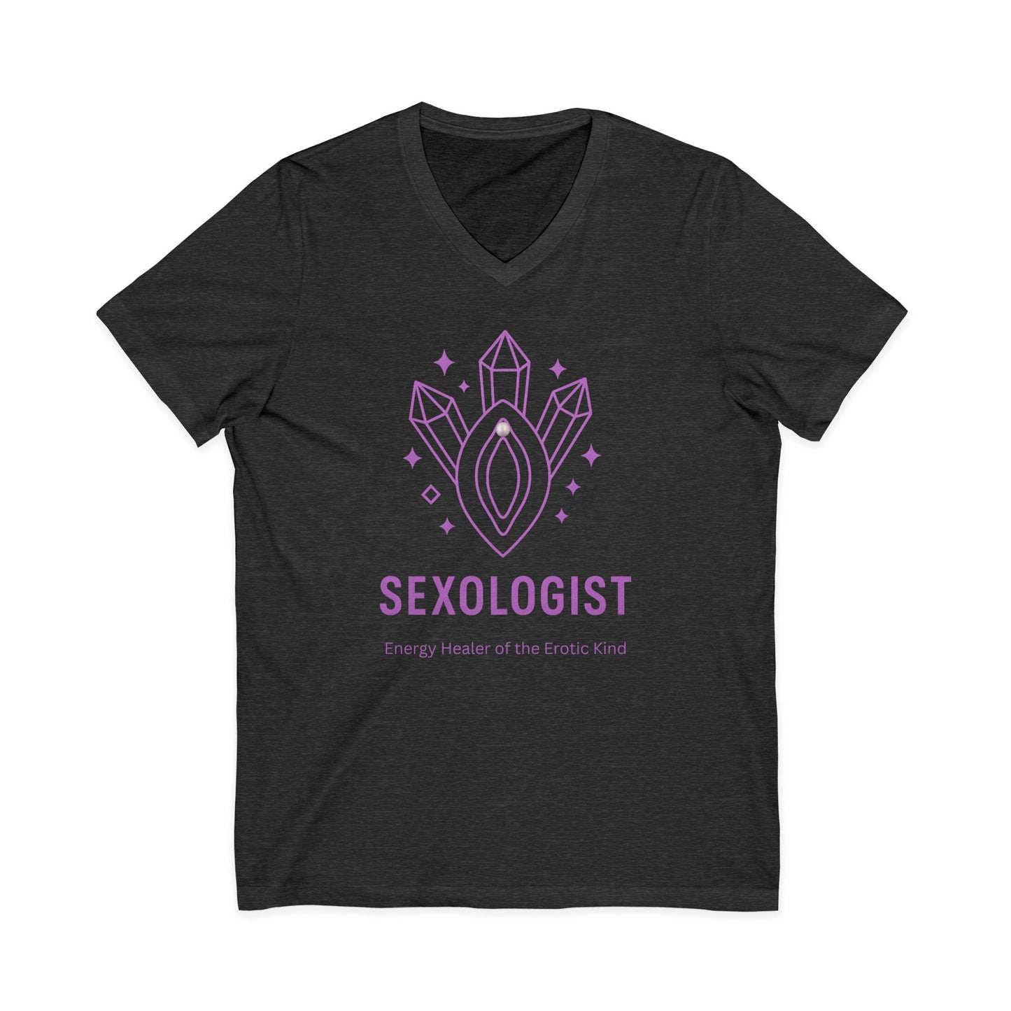 Sexologist V-Neck T-Shirt: Energy Healer of the Erotic Kind - Funny Graphic Tee