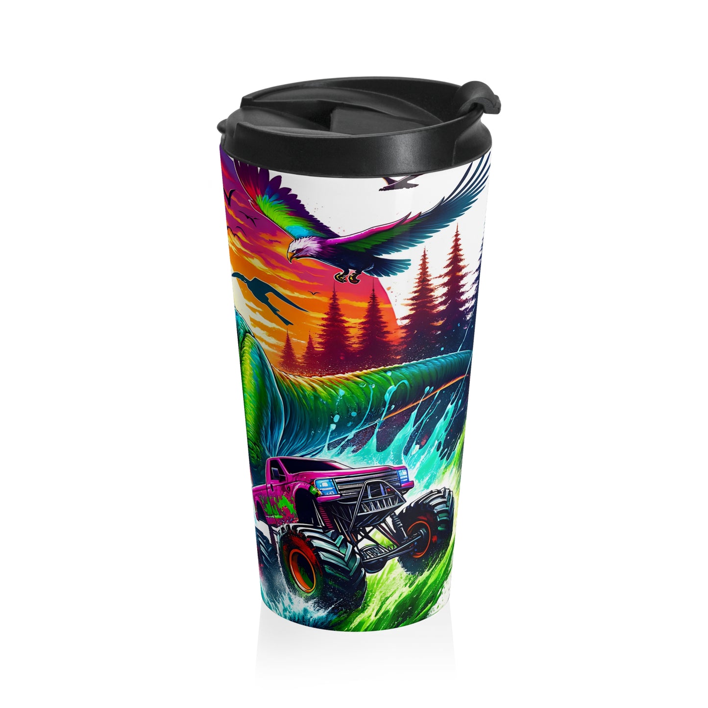Kids Tumbler - Colorful Dinosaur Travel Mug - Fun Mug, Gift for Kids, Party Favor, Travel Accessory, Adventure Theme Mug