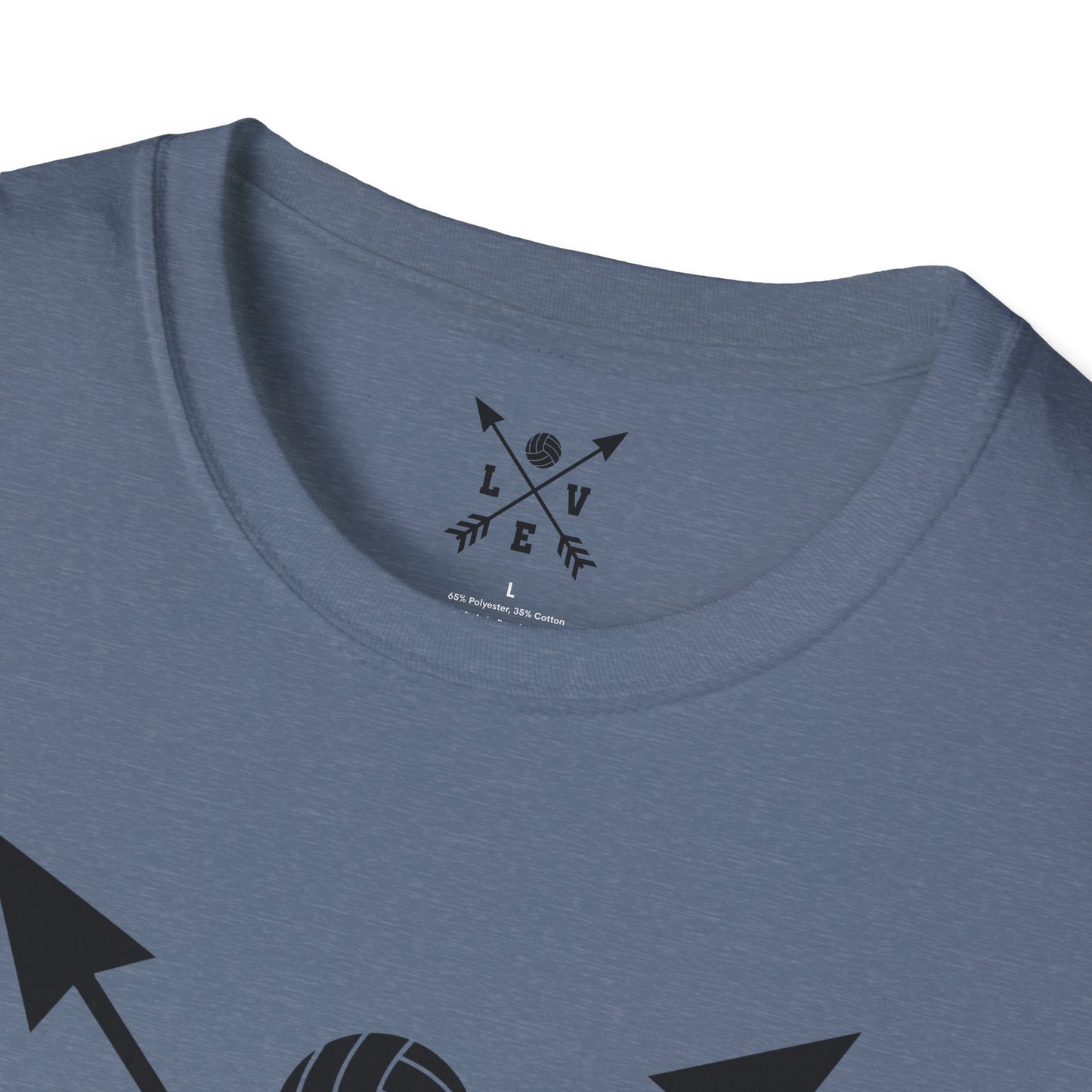 Love Volleyball Unisex T-Shirt | Sporty Tee, Gift for Athletes, Casual Wear, Heart and Arrow Design, Game Day Shirt