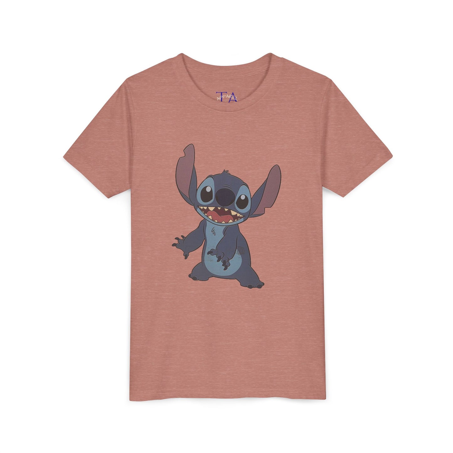 Kids Short Sleeve Tee with Stitch, Cute Kids Tee, Fun Gift for Boys & Girls, Birthday Gift, Summer Wear, Kids' Fashion